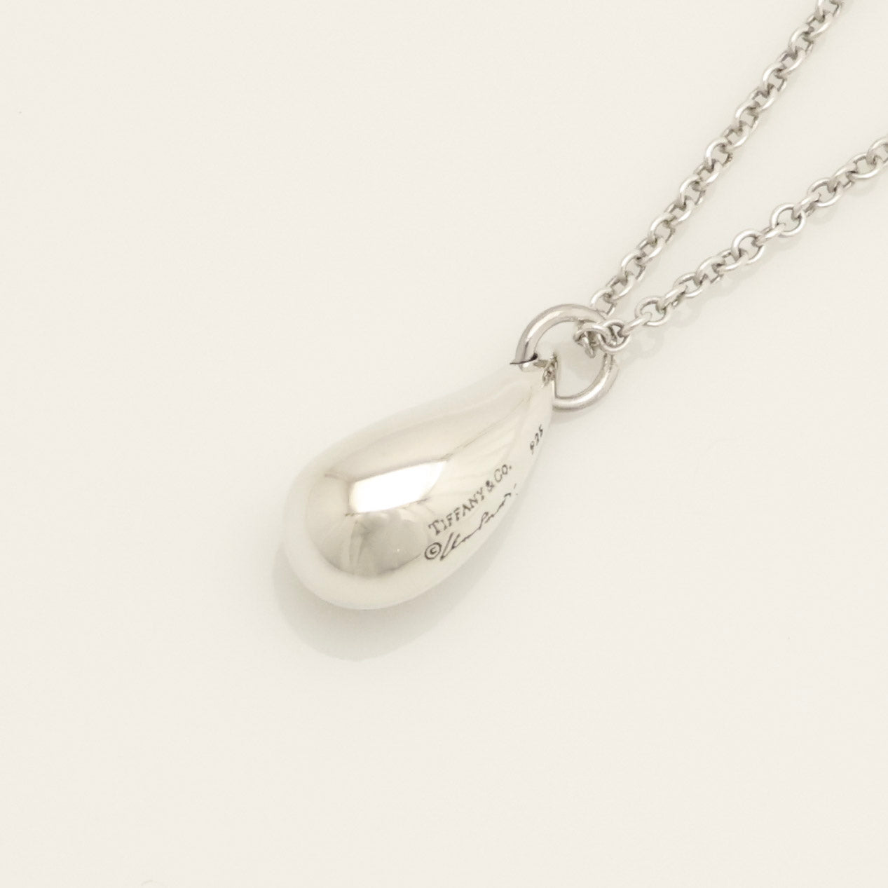 Tiffany & Co. Teardrop Necklace Pendant Sterling Silver 925 