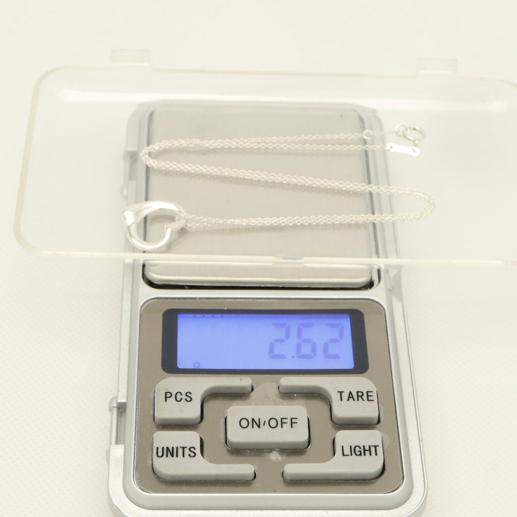 Tiffany & Co. Open Heart Pendant Necklace Sterling Silver 925