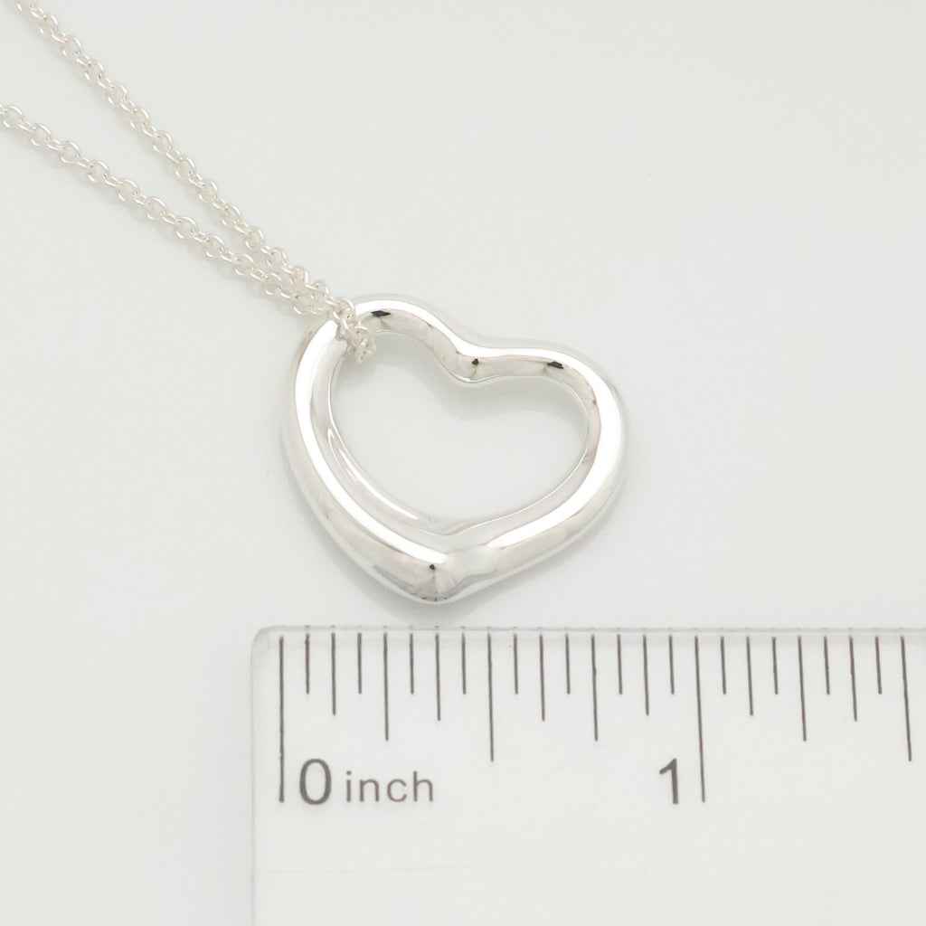 Tiffany & Co. Open Heart Pendant Necklace Sterling Silver 925