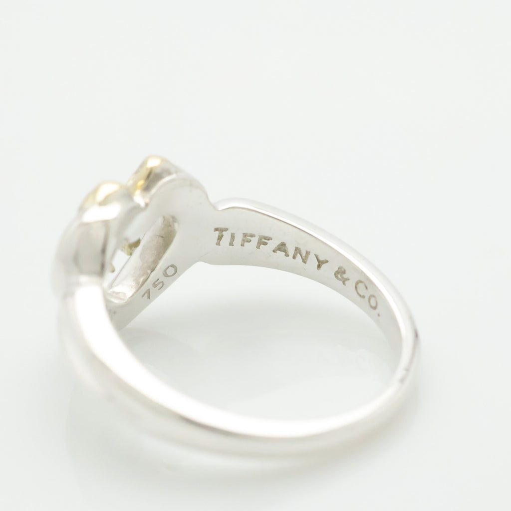 TIFFANY&Co. ハート リボン コンビ イエローゴールド リング 12 号 AG925 AU750