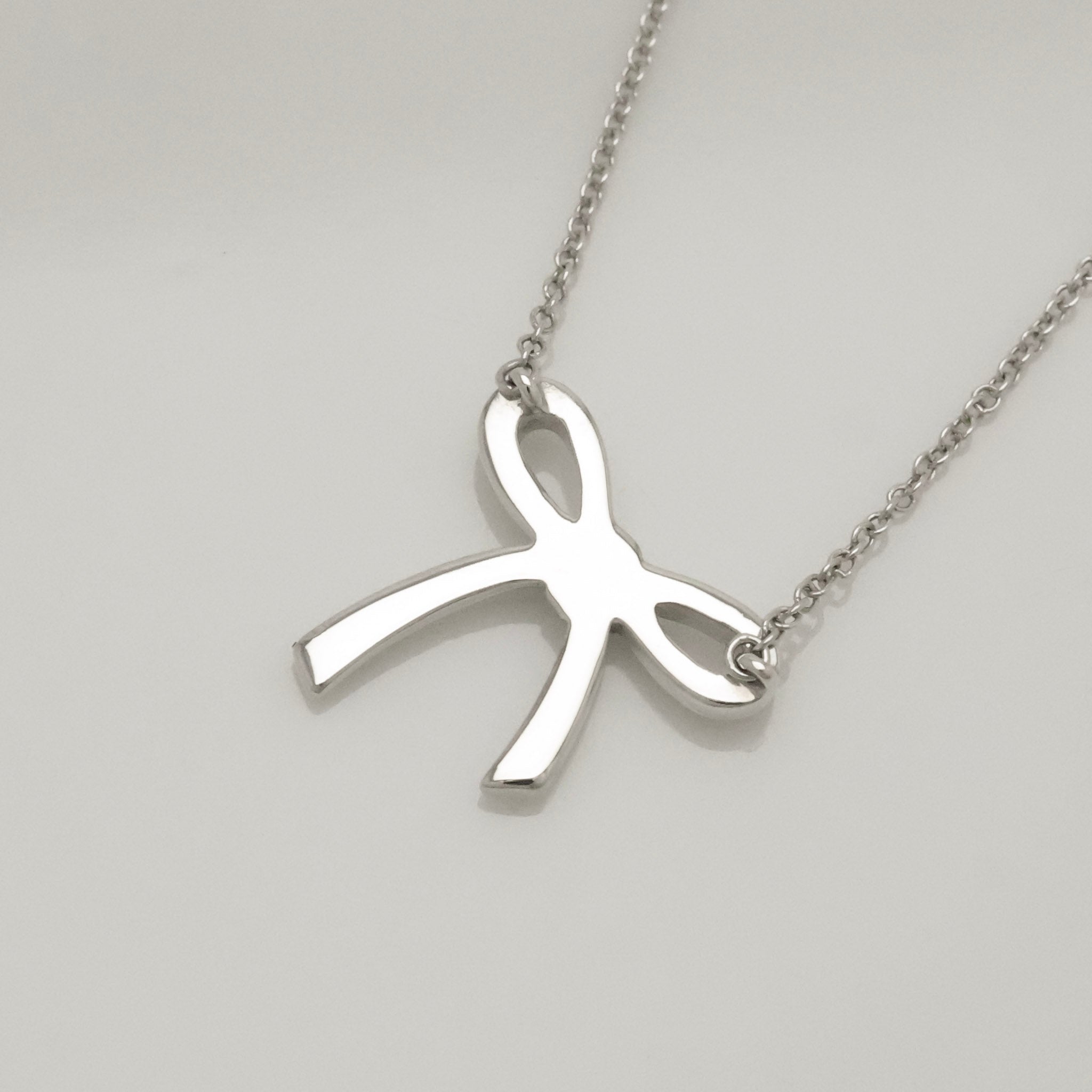 Tiffany & Co. Ribbon Bow Necklace Pendant  Sterling Silver 925 