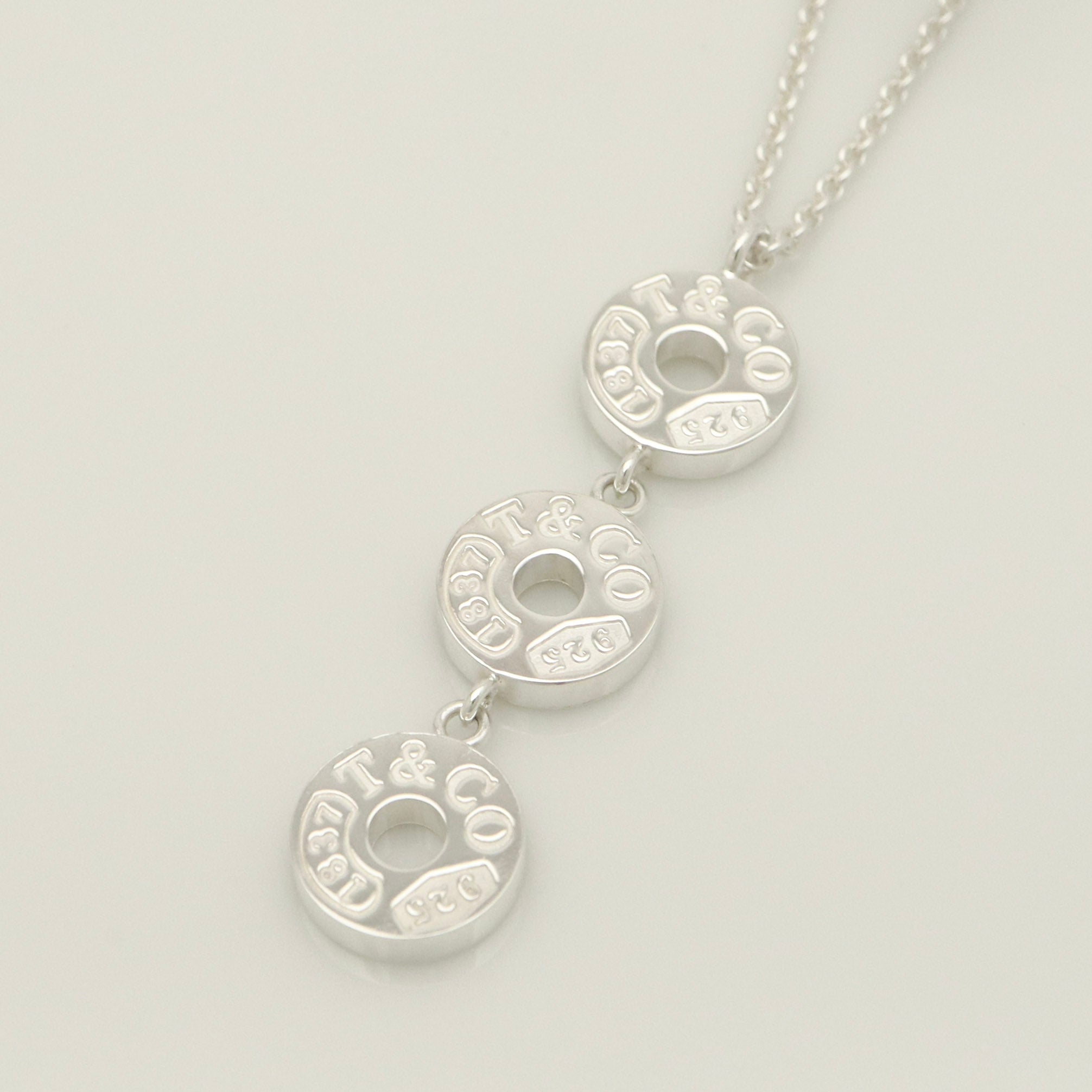 Tiffany & Co. 1837 Triple 3 Circle Pendant Necklace Sterling Silver 925