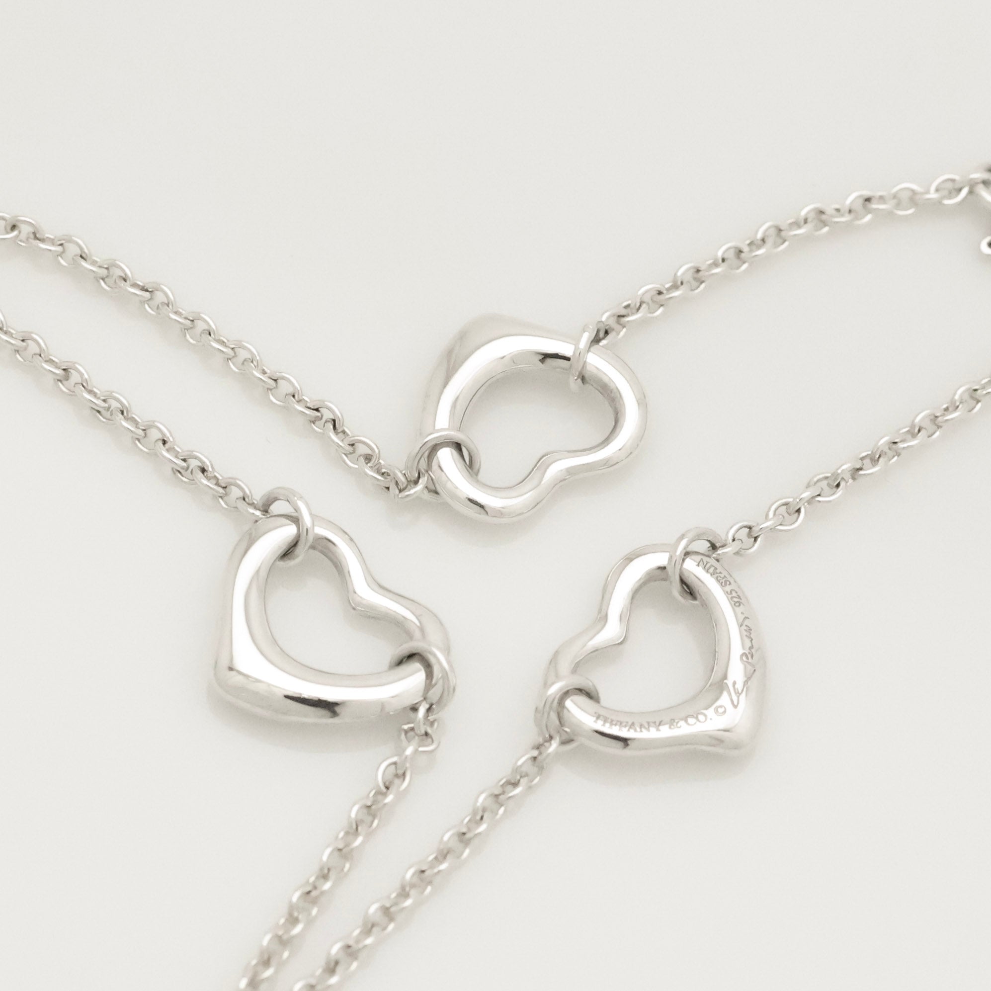 TIFFANY&Co. 3連 トリプル オープン ハート エルサペレッティ ブレスレット AG925