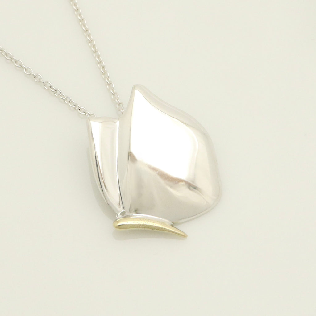  Tiffany & Co. Butterfly Pendant Necklace Sterling Silver 925 & 18K Gold 