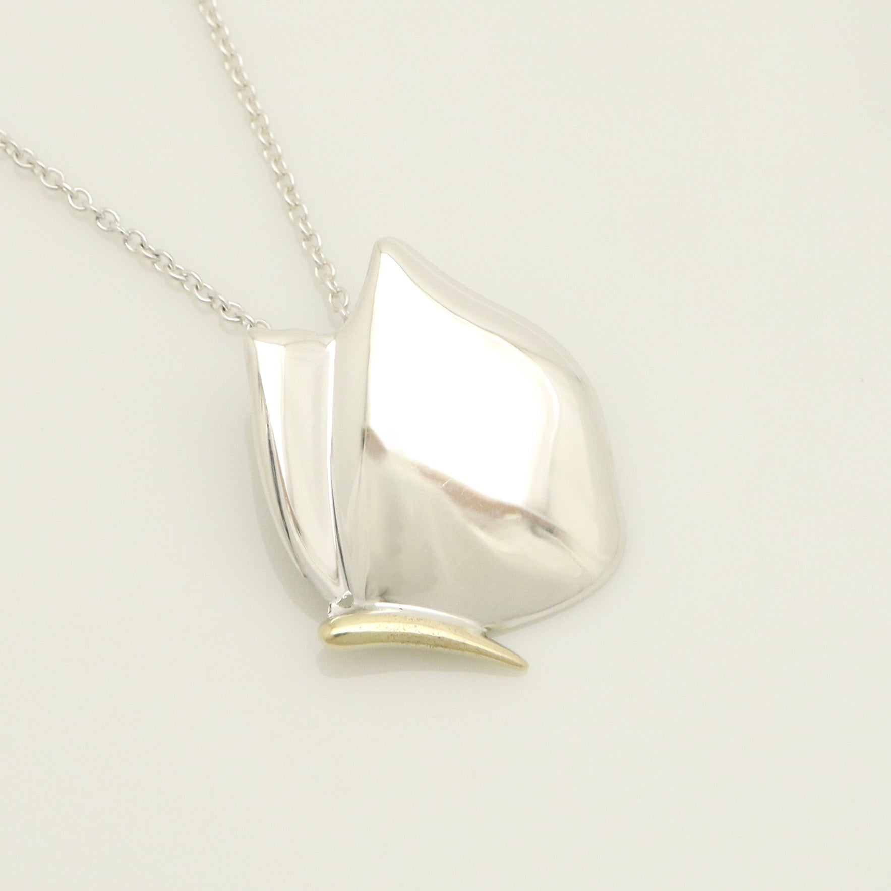  Tiffany & Co. Butterfly Pendant Necklace Sterling Silver 925 & 18K Gold 