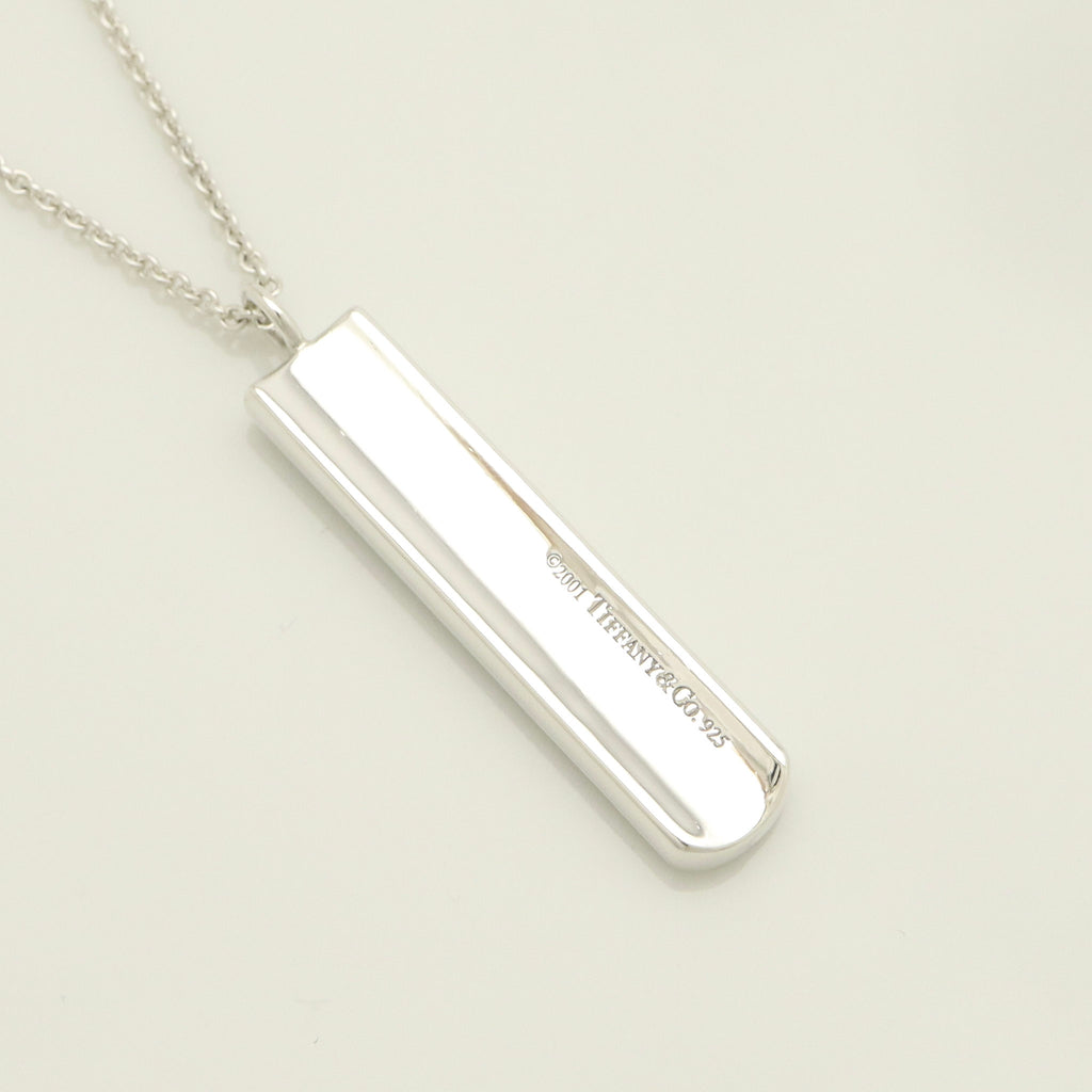 TIFFANY & Co. 1837 Bar Plate Pendant Necklace Chain Sterling Silver 925