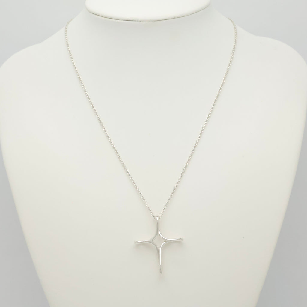  Tiffany & Co. Infinity Cross Necklace Pendant  Sterling Silver 925 