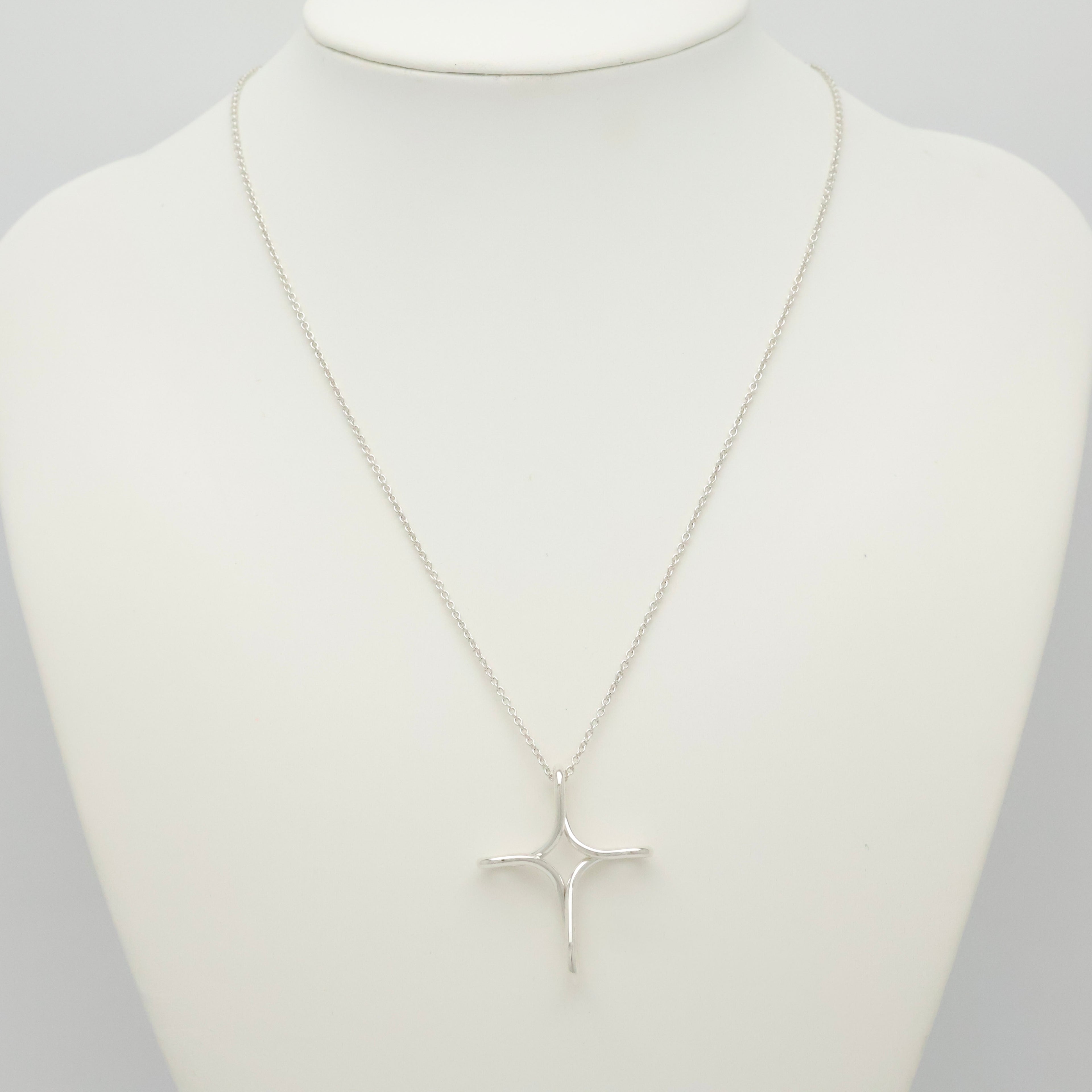  Tiffany & Co. Infinity Cross Necklace Pendant  Sterling Silver 925 