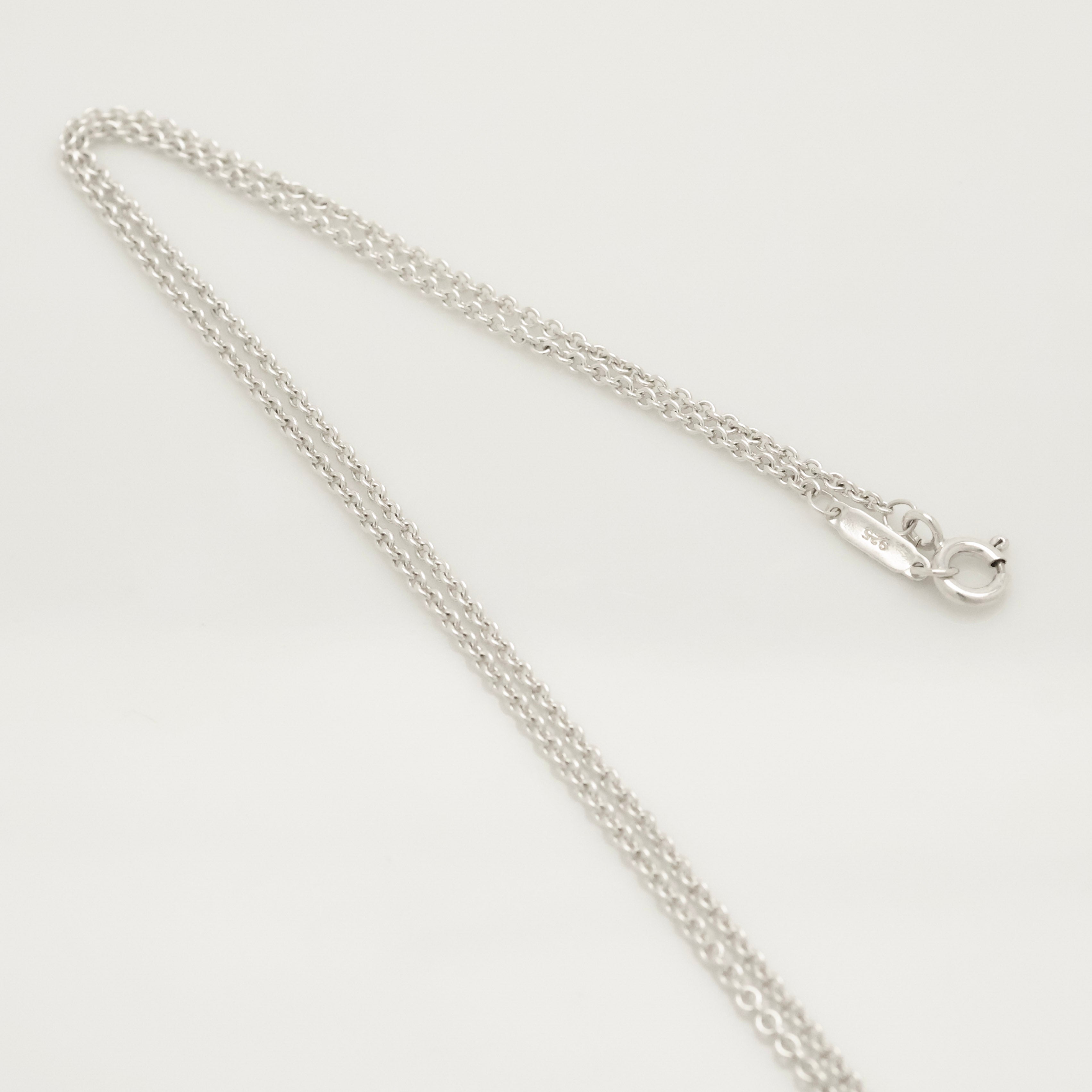 Tiffany & Co. Stencil Cutout Two Heart Necklace  Sterling Silver 925