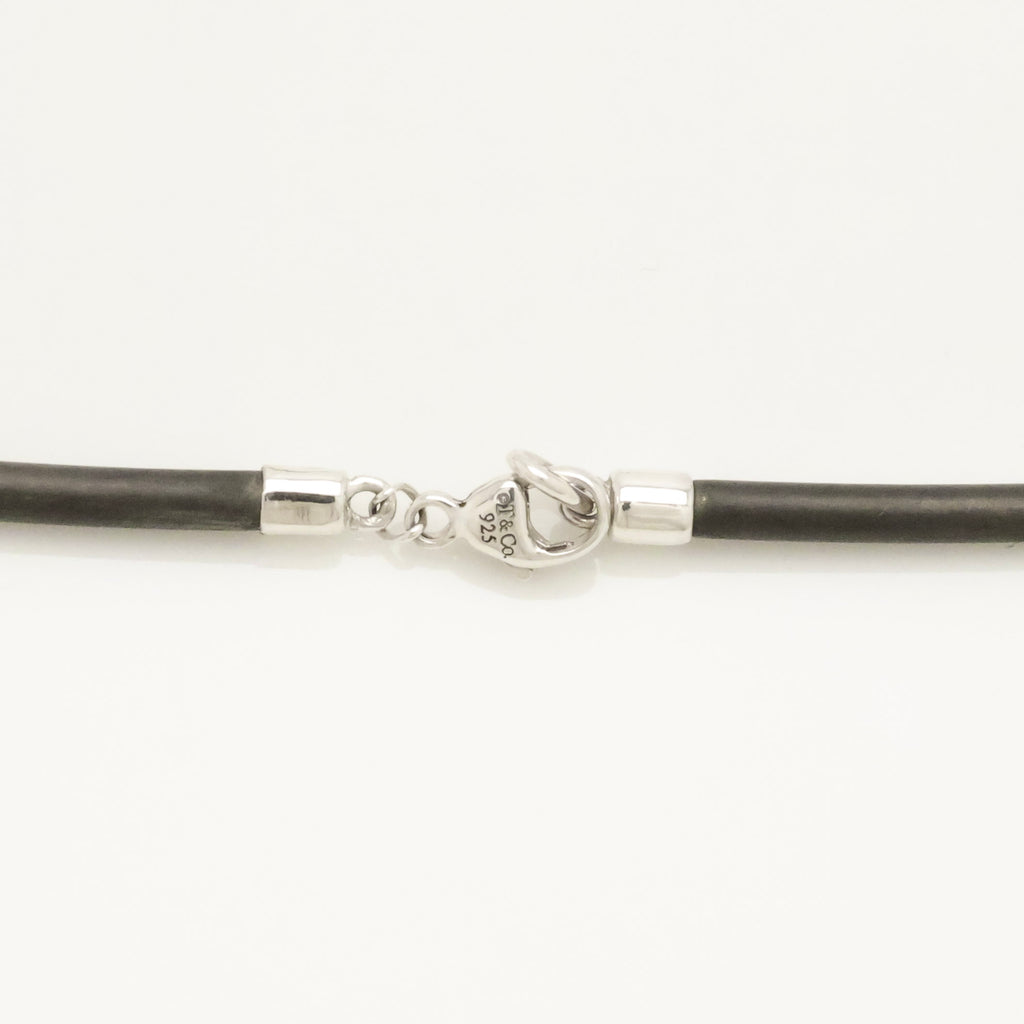 TIFFANY&Co. コイン エッジ ドッグ タグ ラバー コード ネックレス AG925