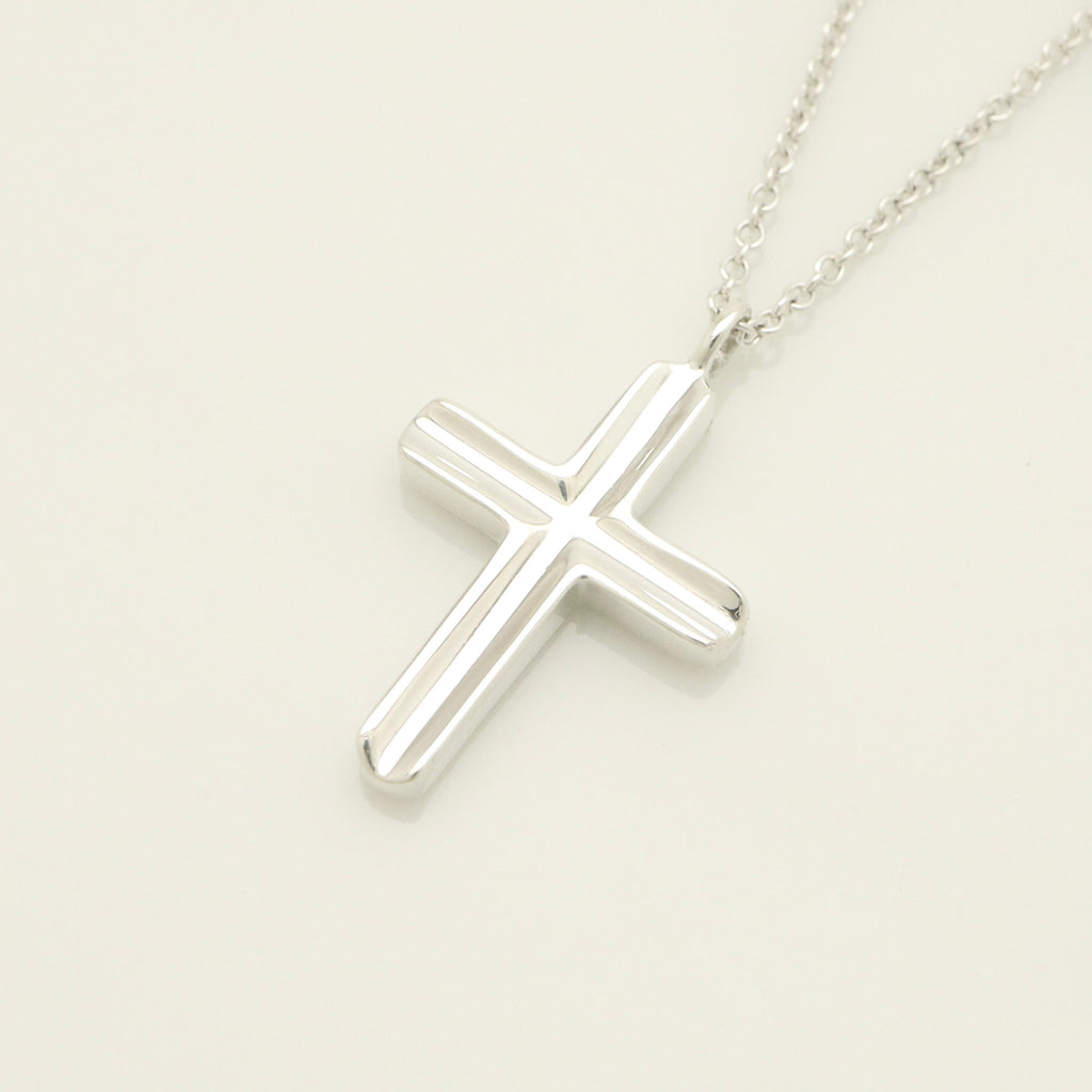  Tiffany & Co. Picasso Groove Cross Necklace Sterling Silver 925 