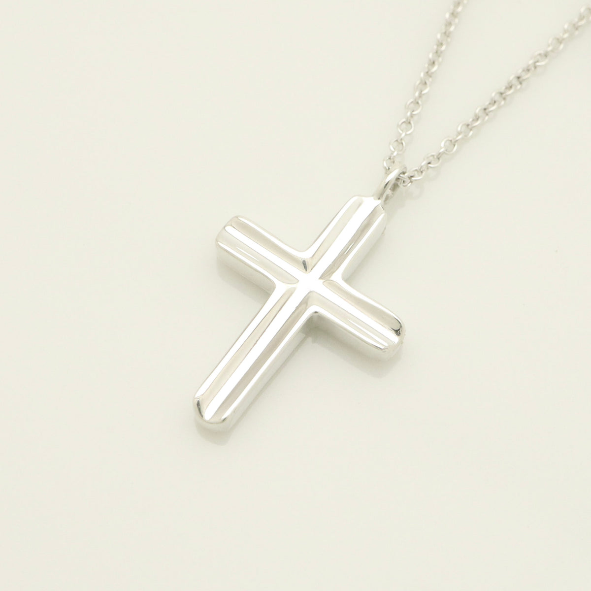  Tiffany & Co. Picasso Groove Cross Necklace Sterling Silver 925 