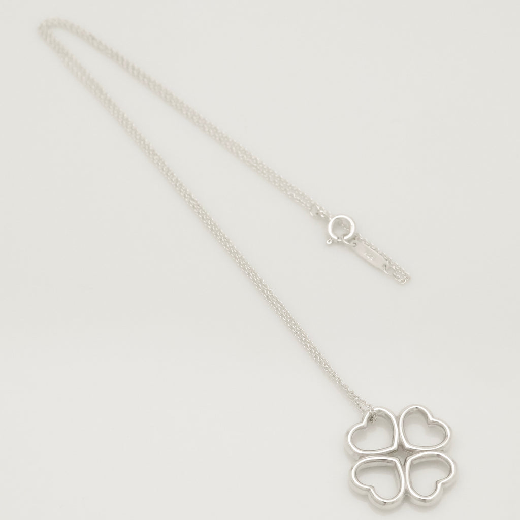  Tiffany & Co. Four Hearts Clover Necklace Pendant Sterling Silver 925