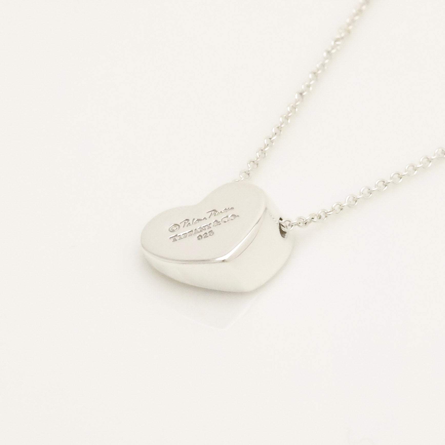   Tiffany & Co. Modern Heart 1P Diamond Necklace Sterling Silver 925