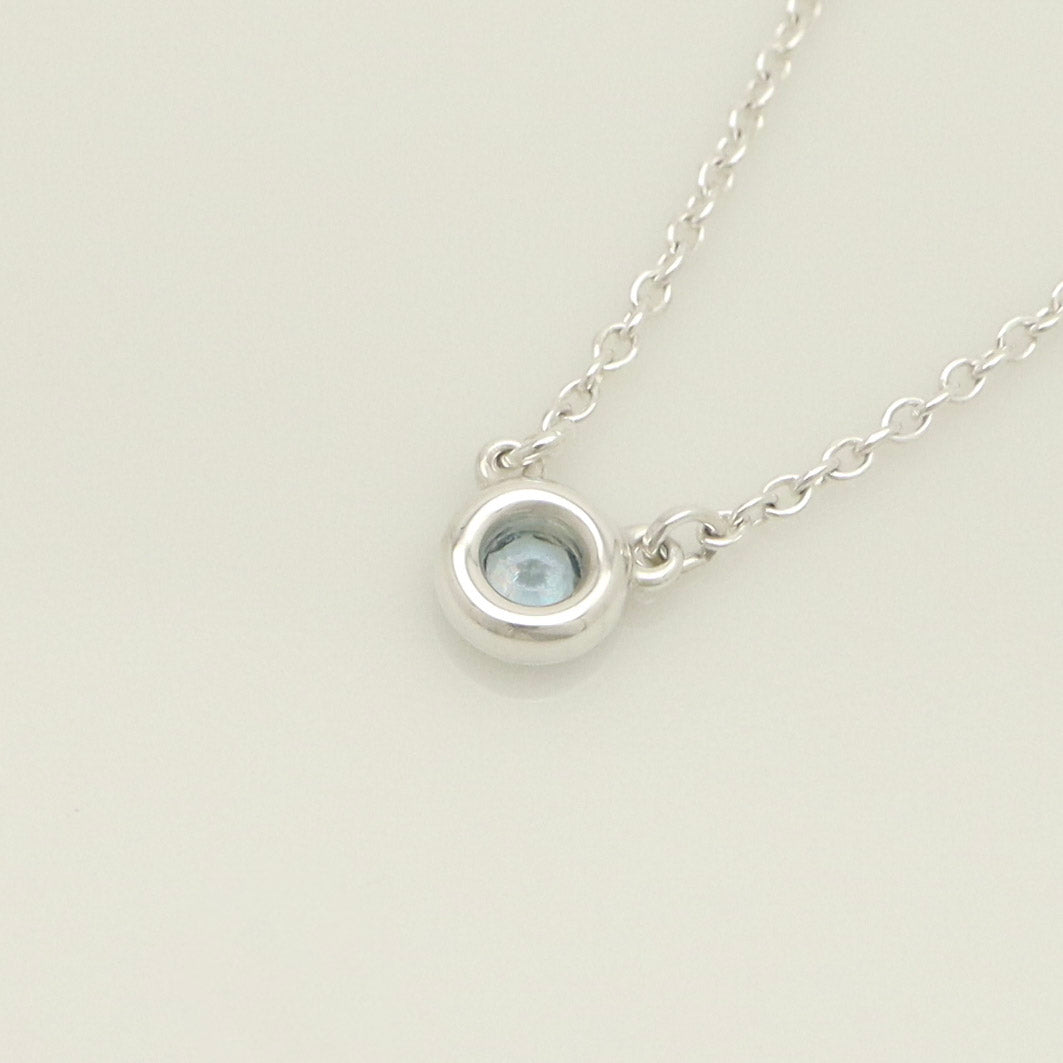 Tiffany & Co. By the Yard Aquamarine Sapphire Necklace Sterling Silver 925