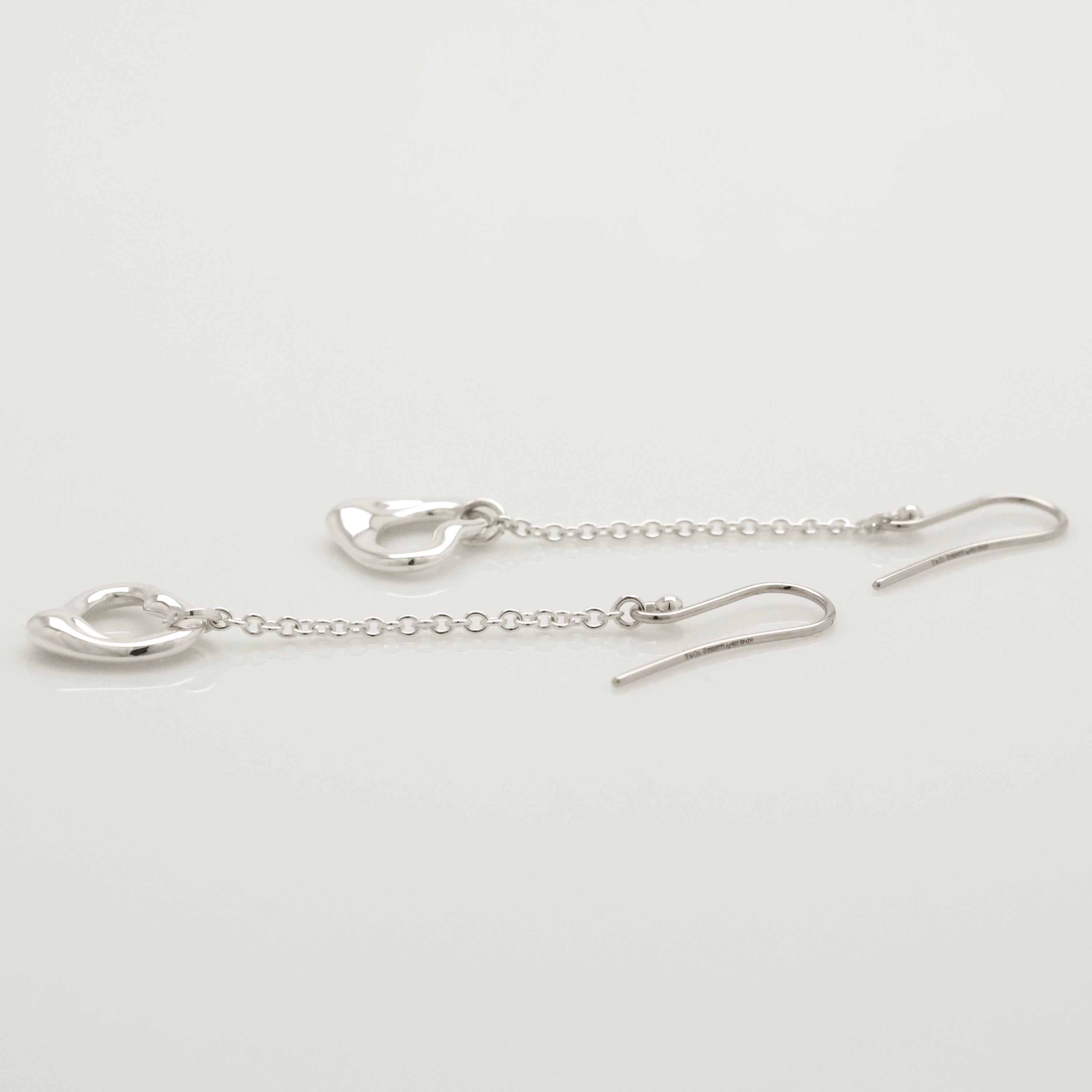 TIFFANY&Co. オープンハート エルサペレッティ ドロップ フック ピアス AG925