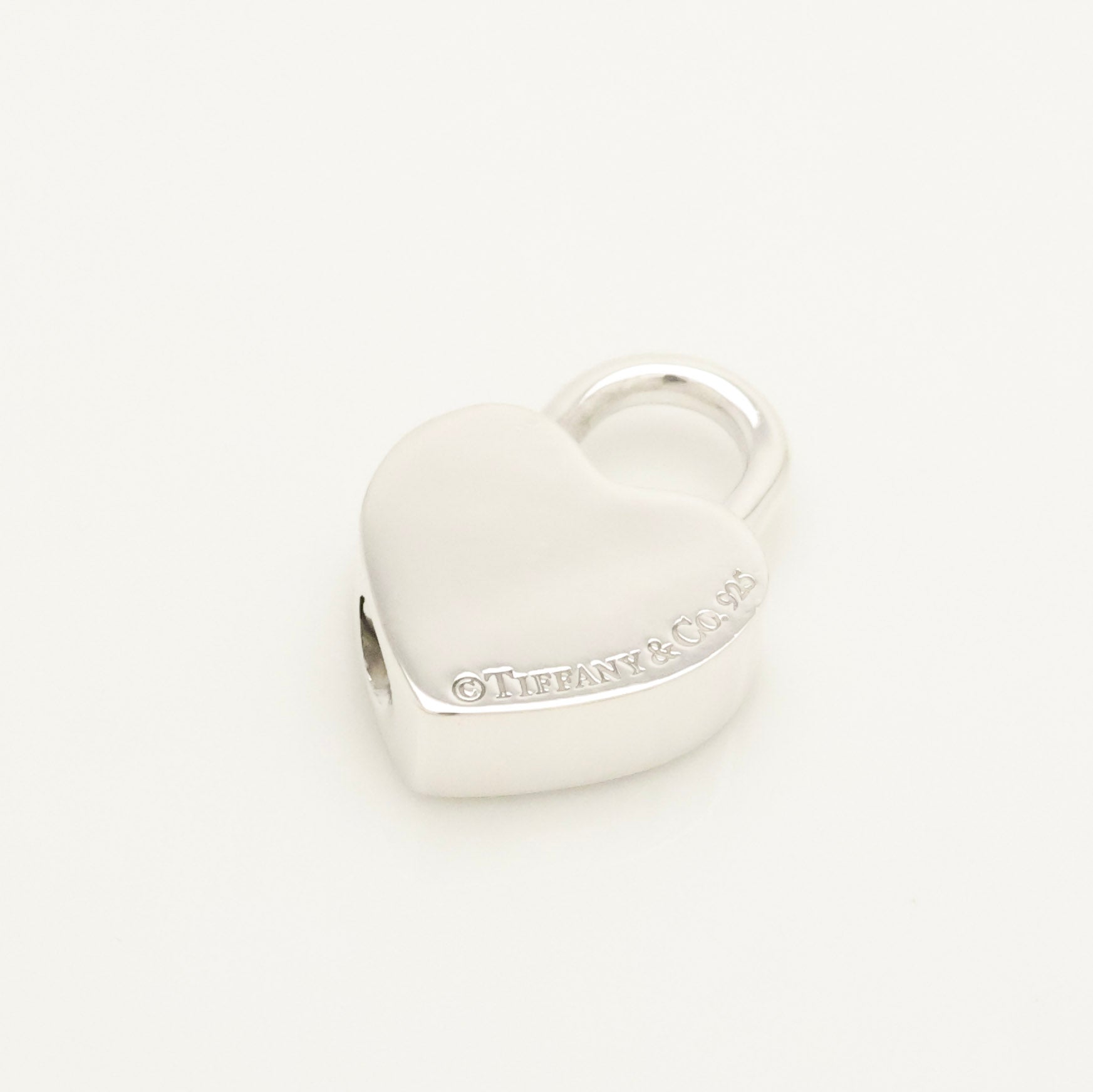 Tiffany & Co. Heart Lock Padlock Pendant Charm Sterling Silver 925