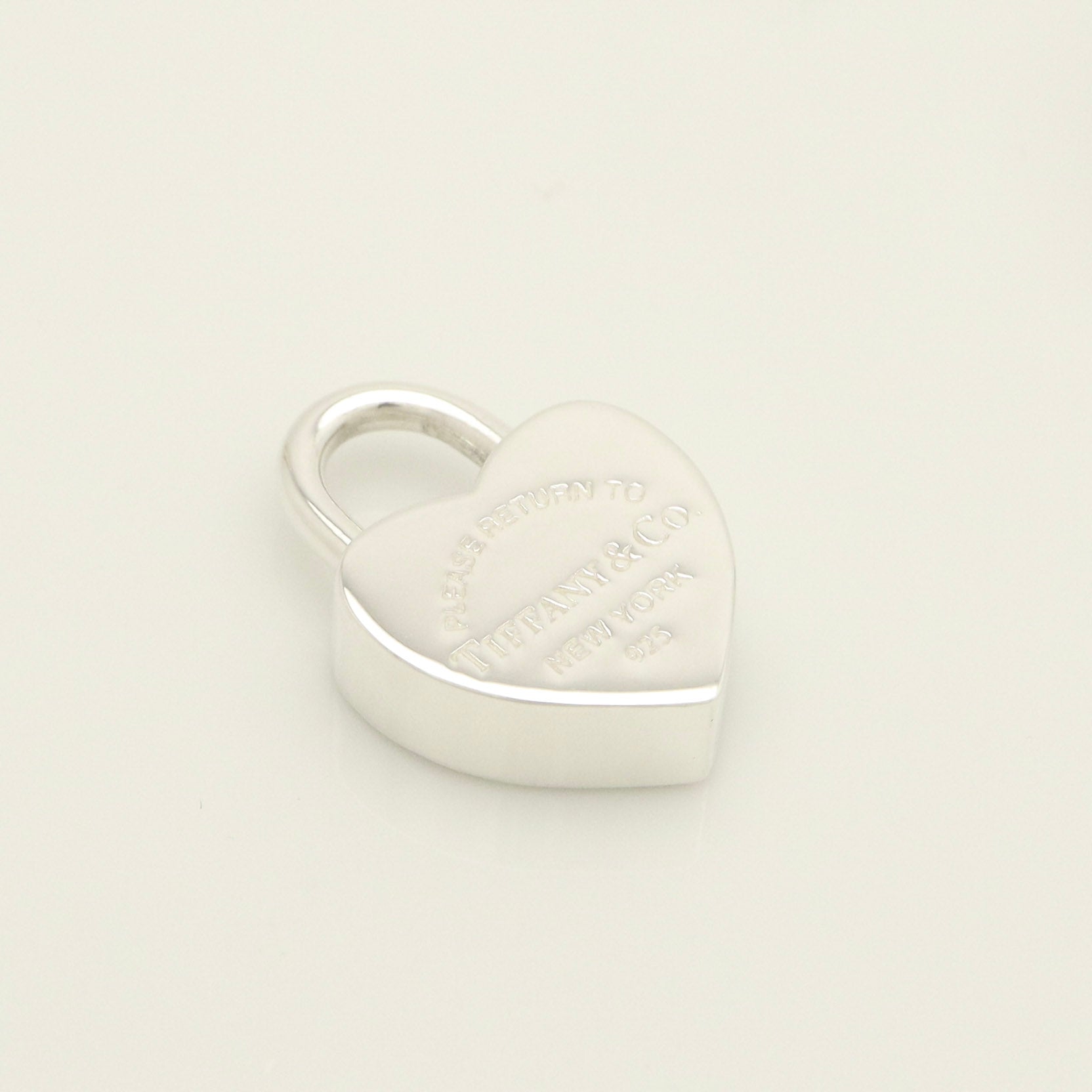 Tiffany & Co. Heart Charm Padlock Lock or Pendant in Sterling Silver 925