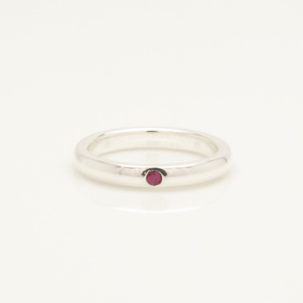 Tiffany & Co. Ruby Stacking Band Ring Sterling Silver 925