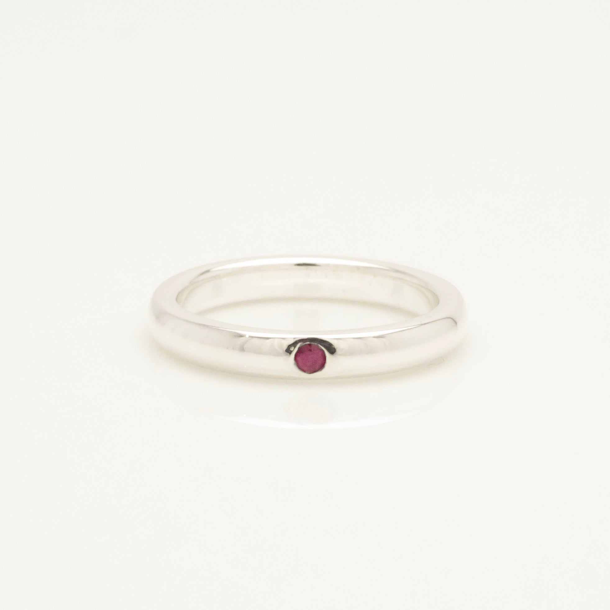 Tiffany & Co. Ruby Stacking Band Ring Sterling Silver 925