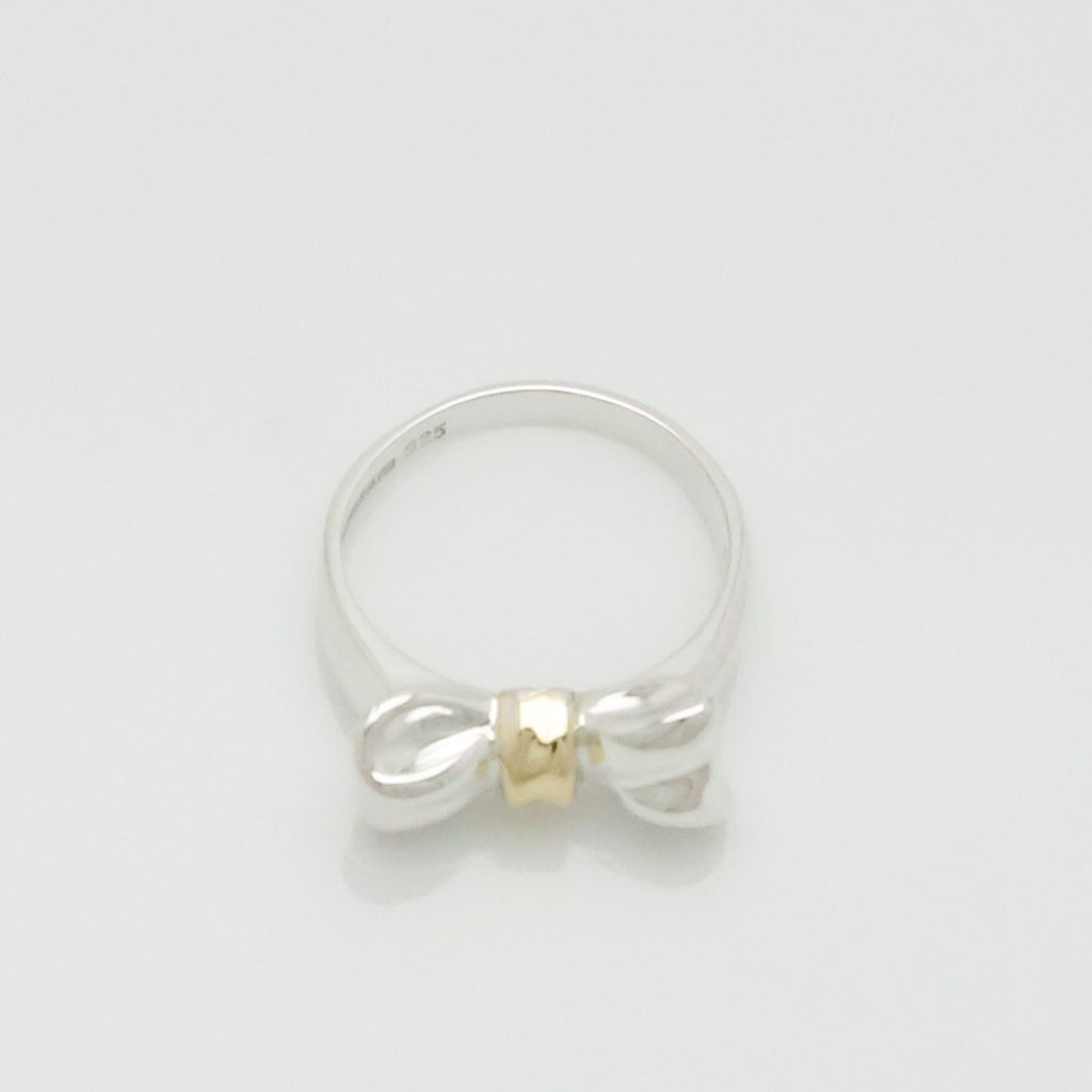 TIFFANY&Co. リボン コンビ リング 11号 AG925 AU750