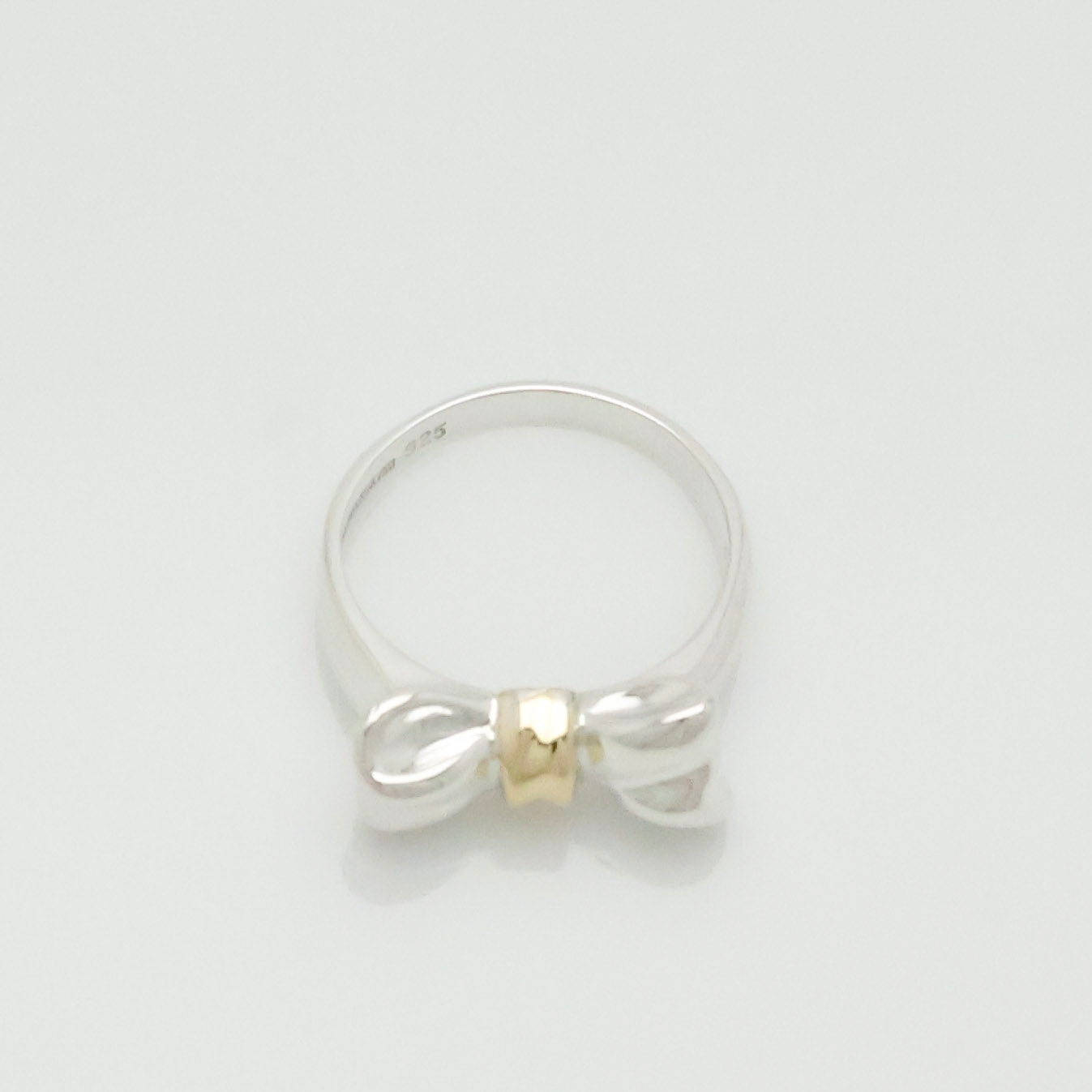 TIFFANY&Co. リボン コンビ リング 11号 AG925 AU750