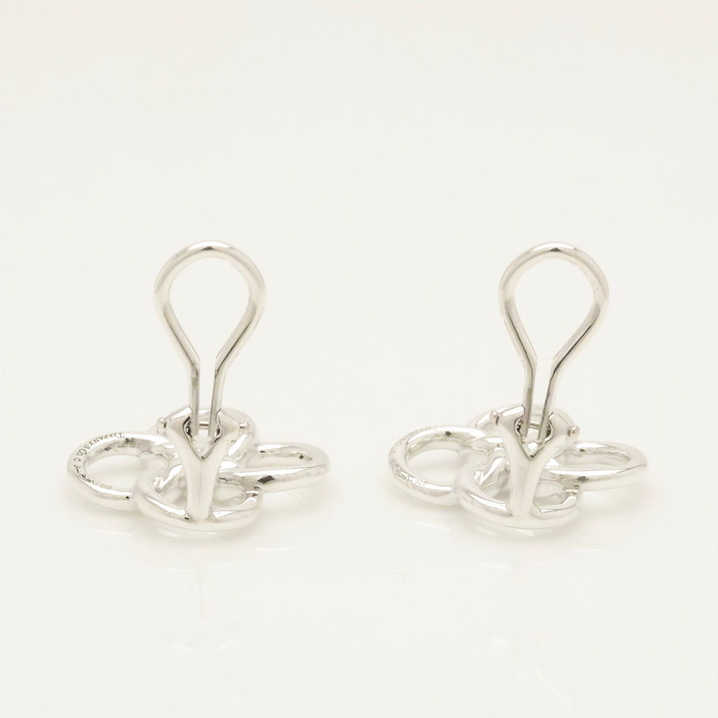 Tiffany & Co. Quadrifoglio Four Leaf Clover Clip-On Earrings Sterling Silver 925