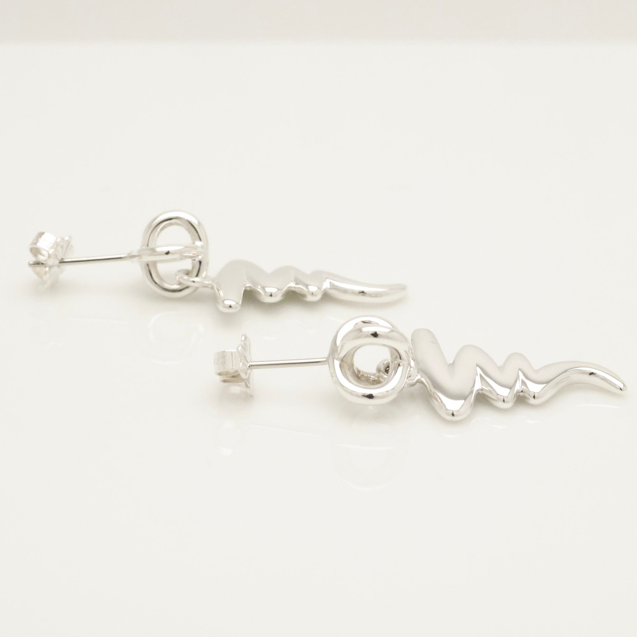 Tiffany & Co. Picasso Scribble Zig Zag Stud Earrings Sterling Silver 925