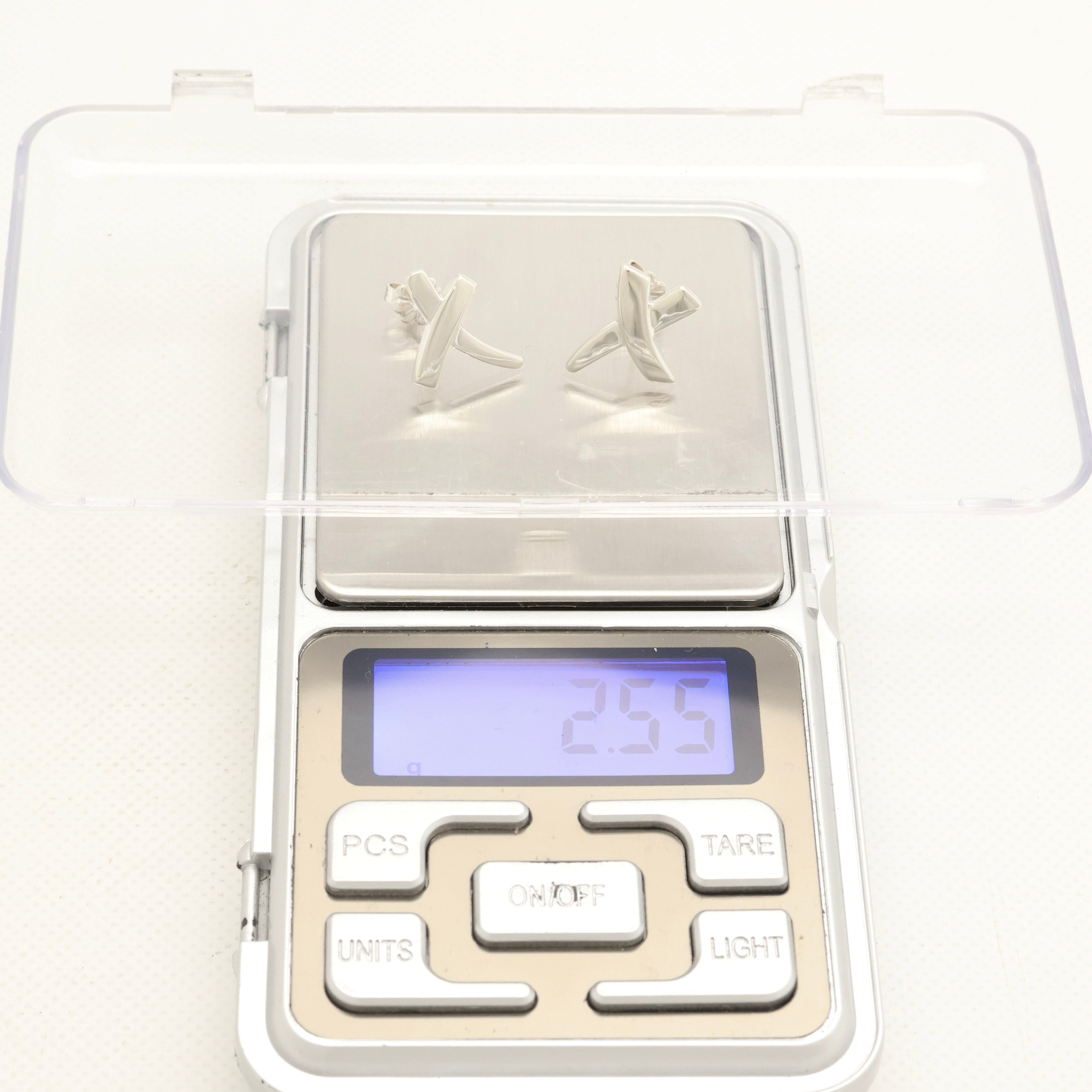 Tiffany & Co. Picasso X Kiss Cross Stud Earrings Sterling Silver 925 