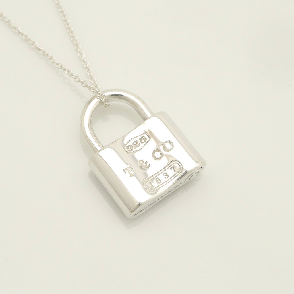 Tiffany & Co 1837 Padlock Necklace Pendant Sterling Silver 925