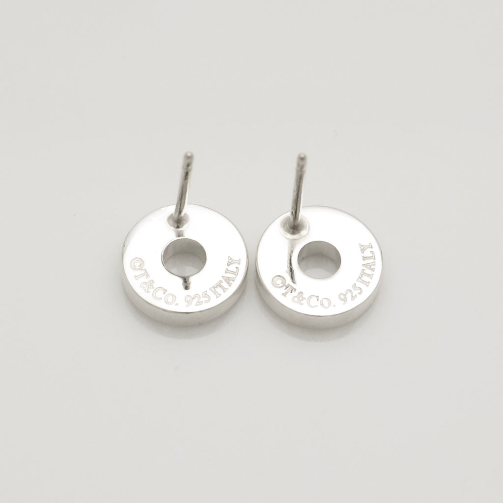 Tiffany & Co. 1837 Round Circle Stud Earrings Sterling Silver 925 