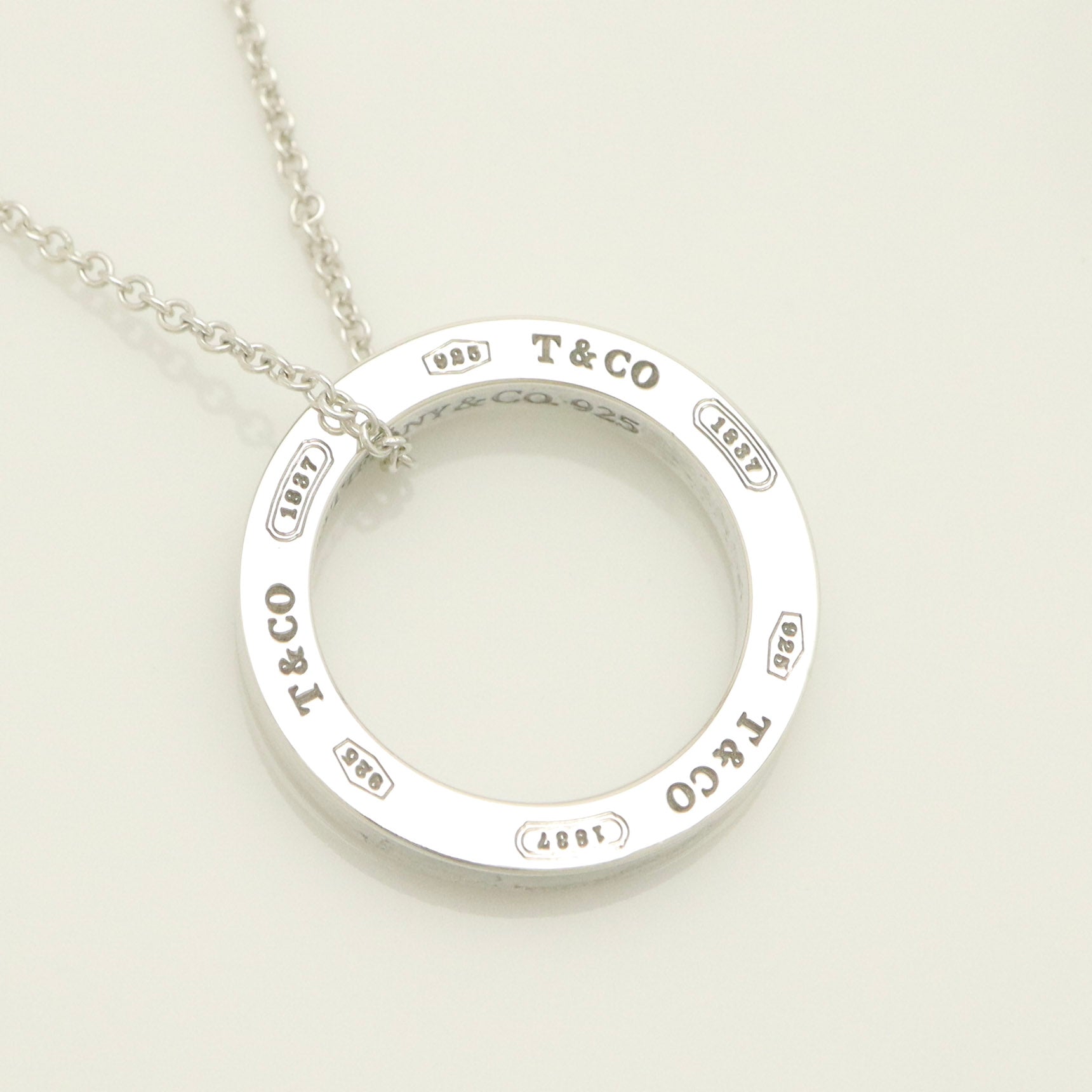 Tiffany & Co. Round Circle Pendant Necklace Sterling Silver 925