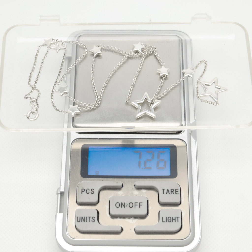 Tiffany & Co. Star Link Lariat Necklace Pendant Sterling Silver 925