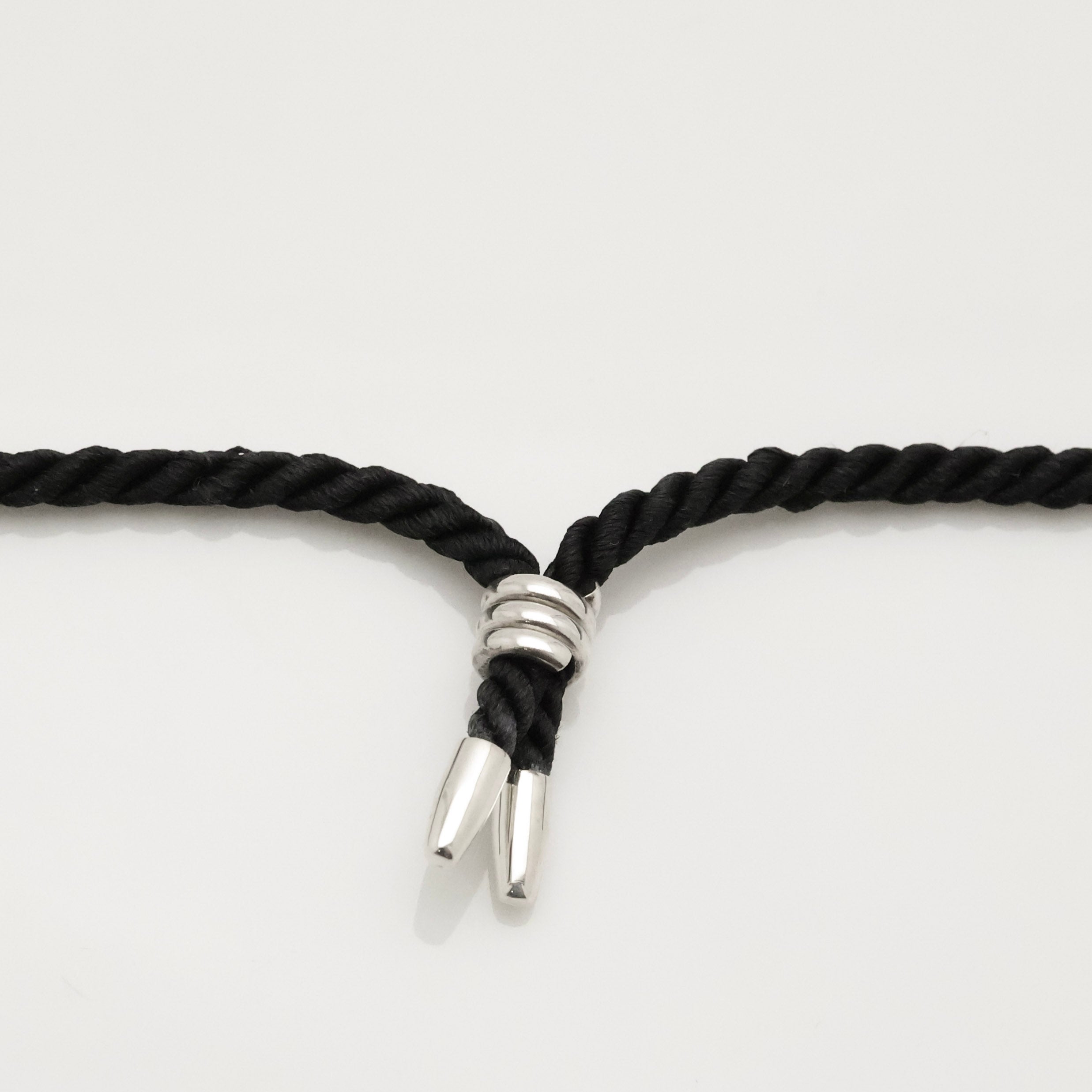 Tiffany & Co. 1837 Square Silk Cord Necklace Pendant Sterling Silver 925