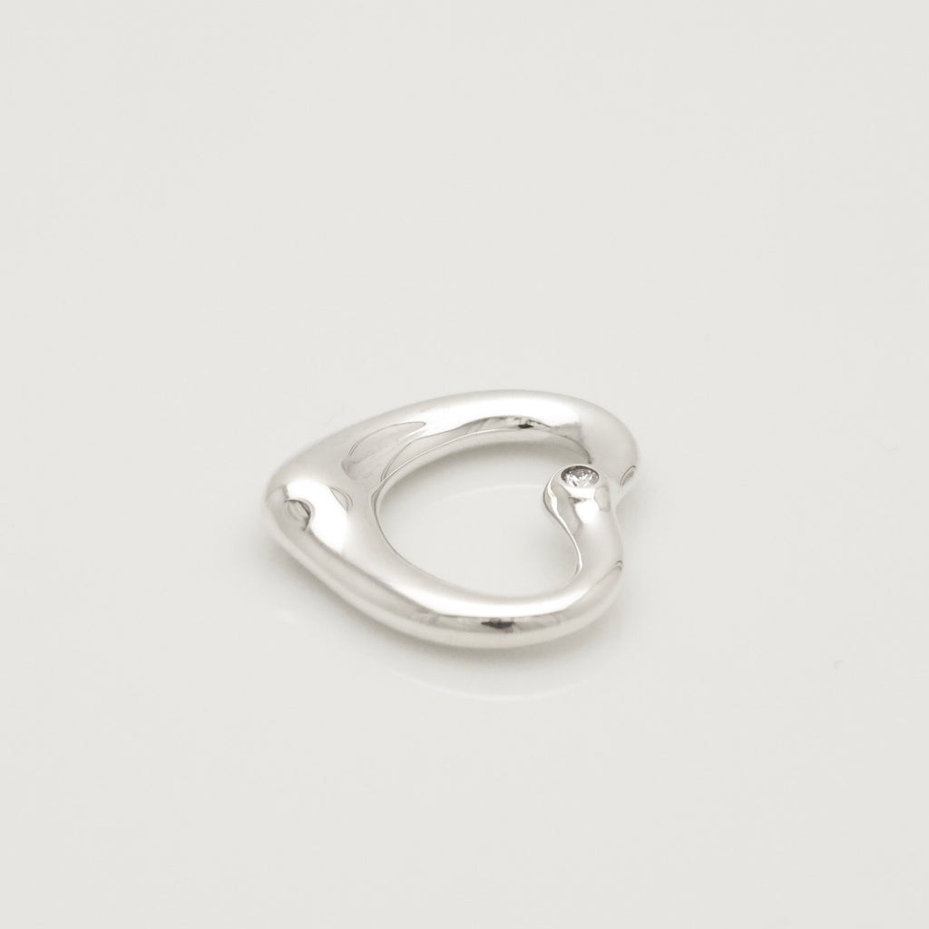 TIFFANY&Co. オープンハート 22mm 1P ダイヤモンド エルサペレッティ チャーム AG925
