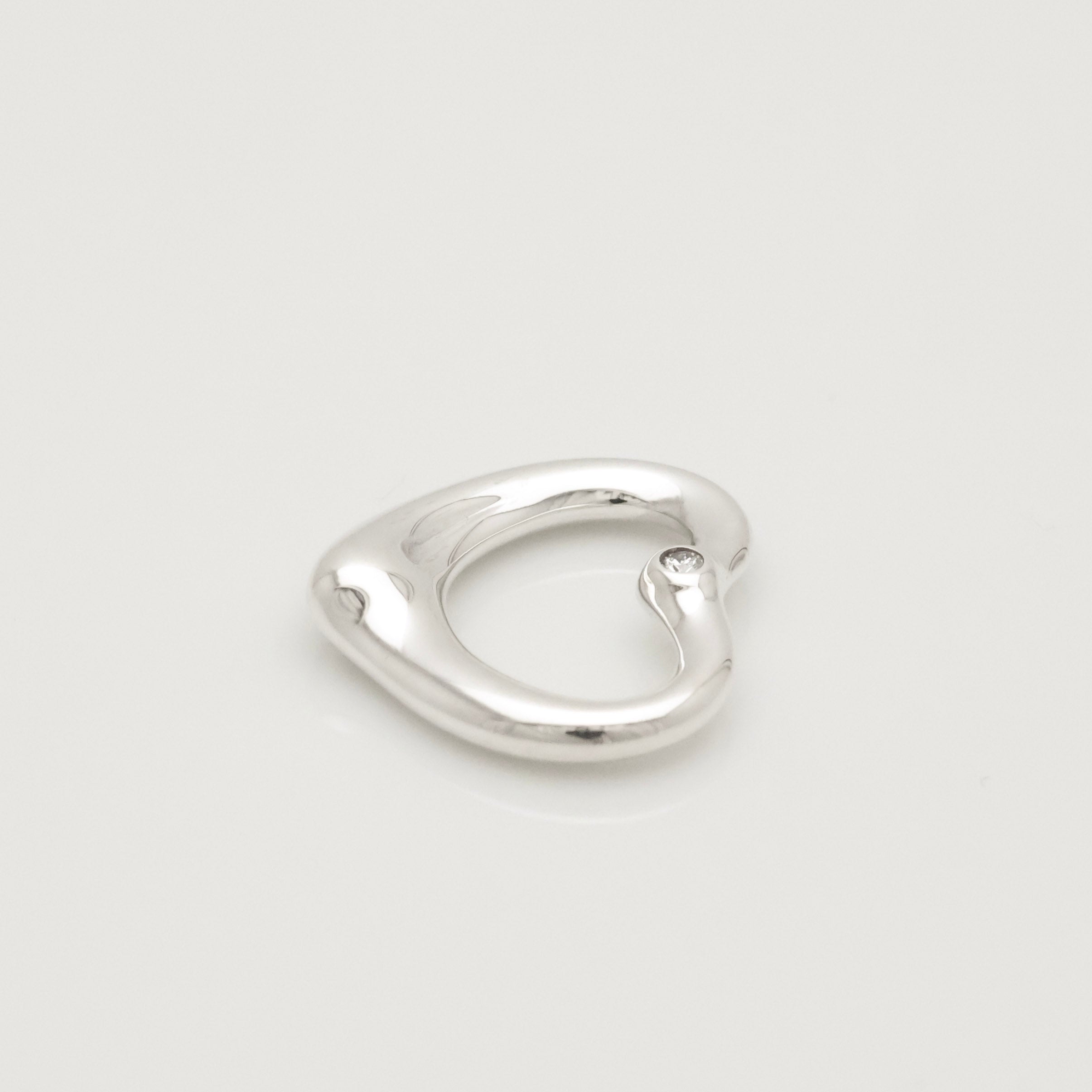 TIFFANY&Co. オープンハート 22mm 1P ダイヤモンド エルサペレッティ チャーム AG925