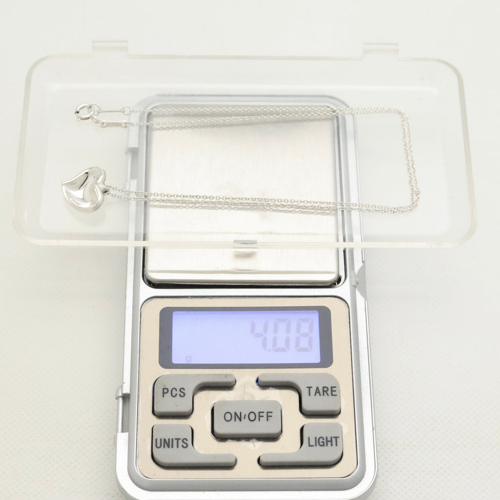 Tiffany & Co. Peretti Curved Full Heart Necklace Sterling Silver 925