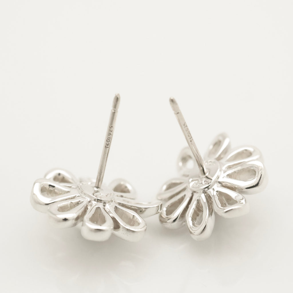 Tiffany & Co. Daisy Flower Stud Earrings Sterling Silver 925