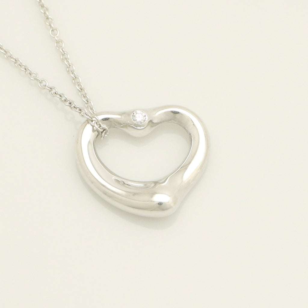 TIFFANY&Co. オープンハート 16mm 2P ダイヤモンド エルサペレッティ ネックレス AG925