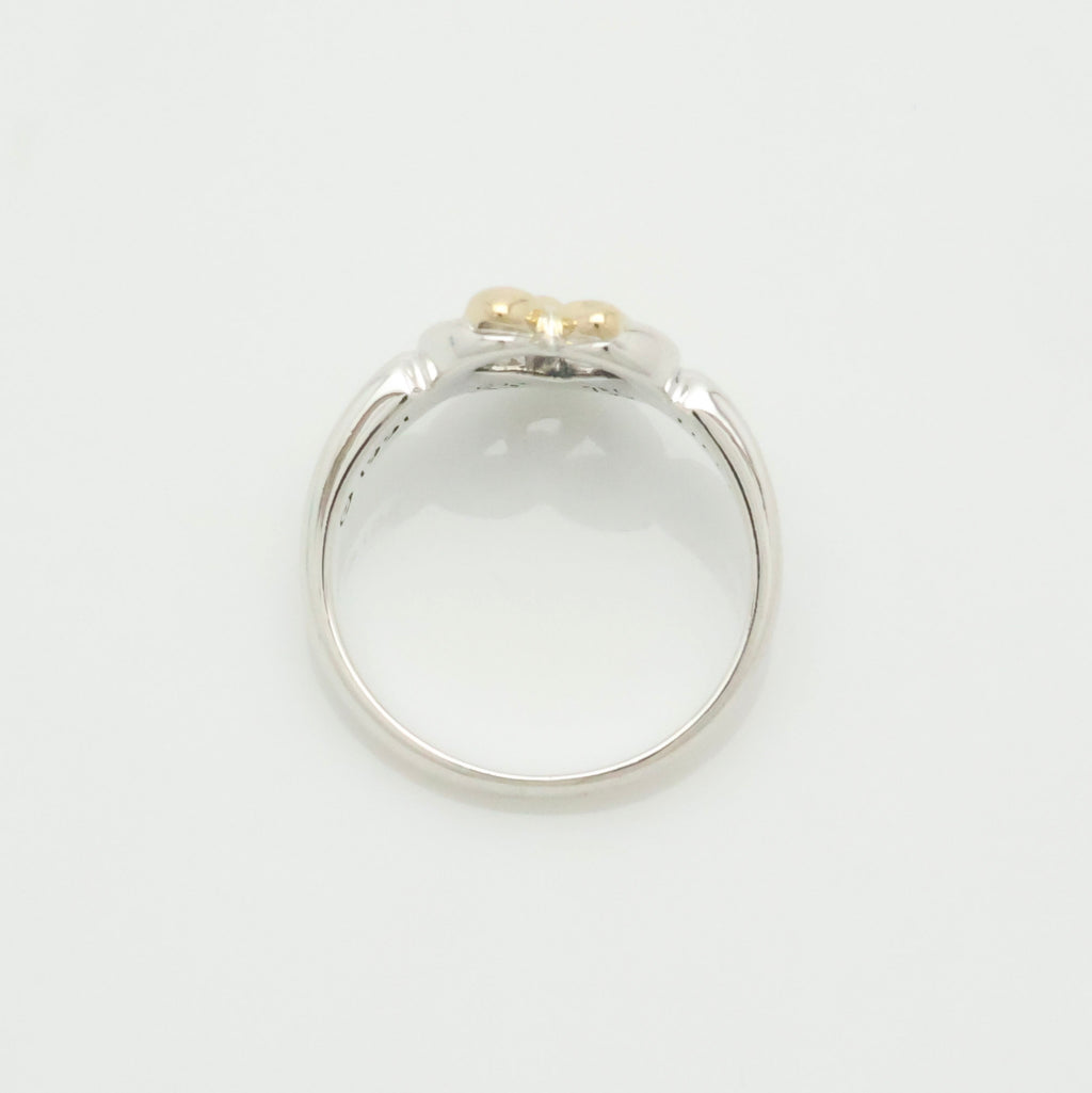 Tiffany & Co. Ribbon Bow Heart Ring  Gold &  Sterling Silver 925