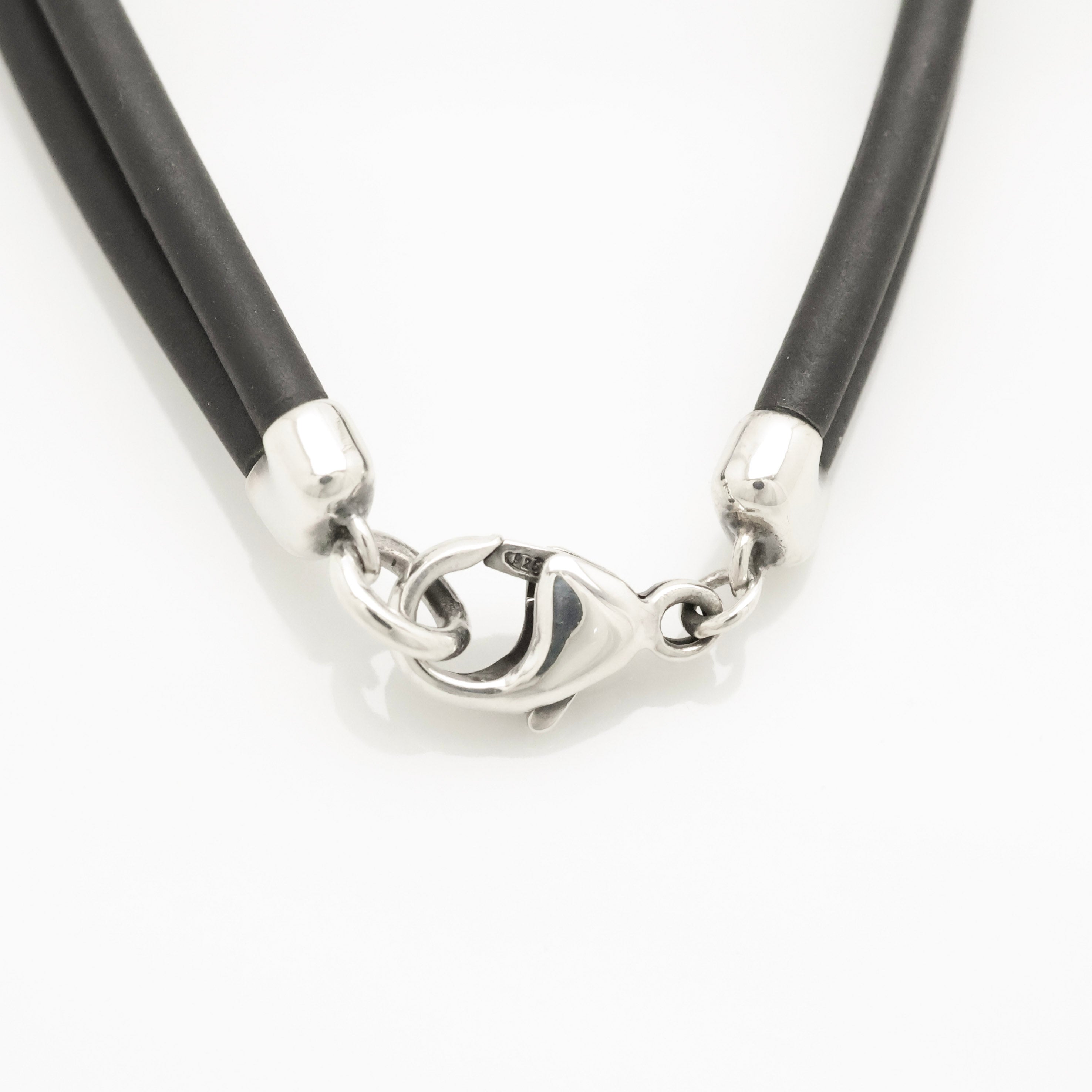 Tiffany & Co. Atlas Bar Rubber Cord Surfer Bracelet Sterling Silver 925