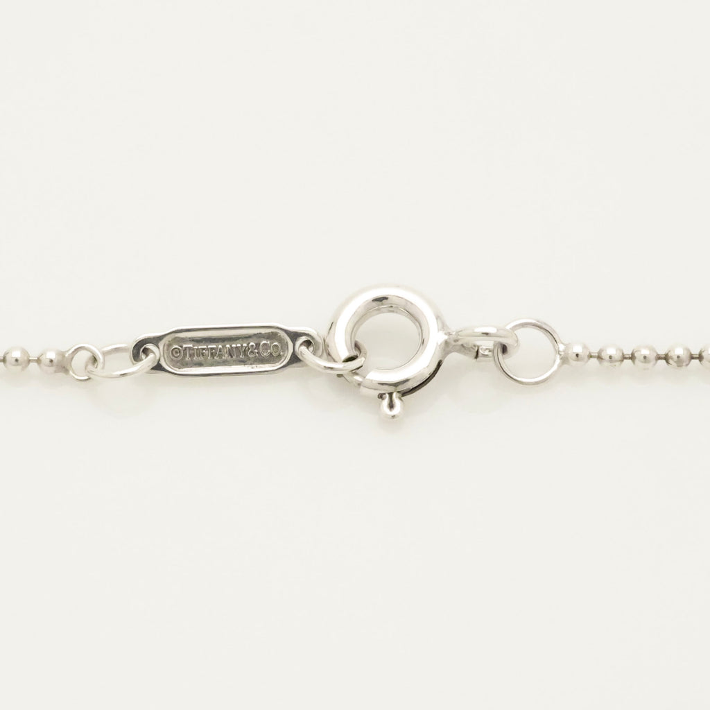  Tiffany & Co. Blue Enamel Beaded Heart Key Necklace Sterling Silver 925　