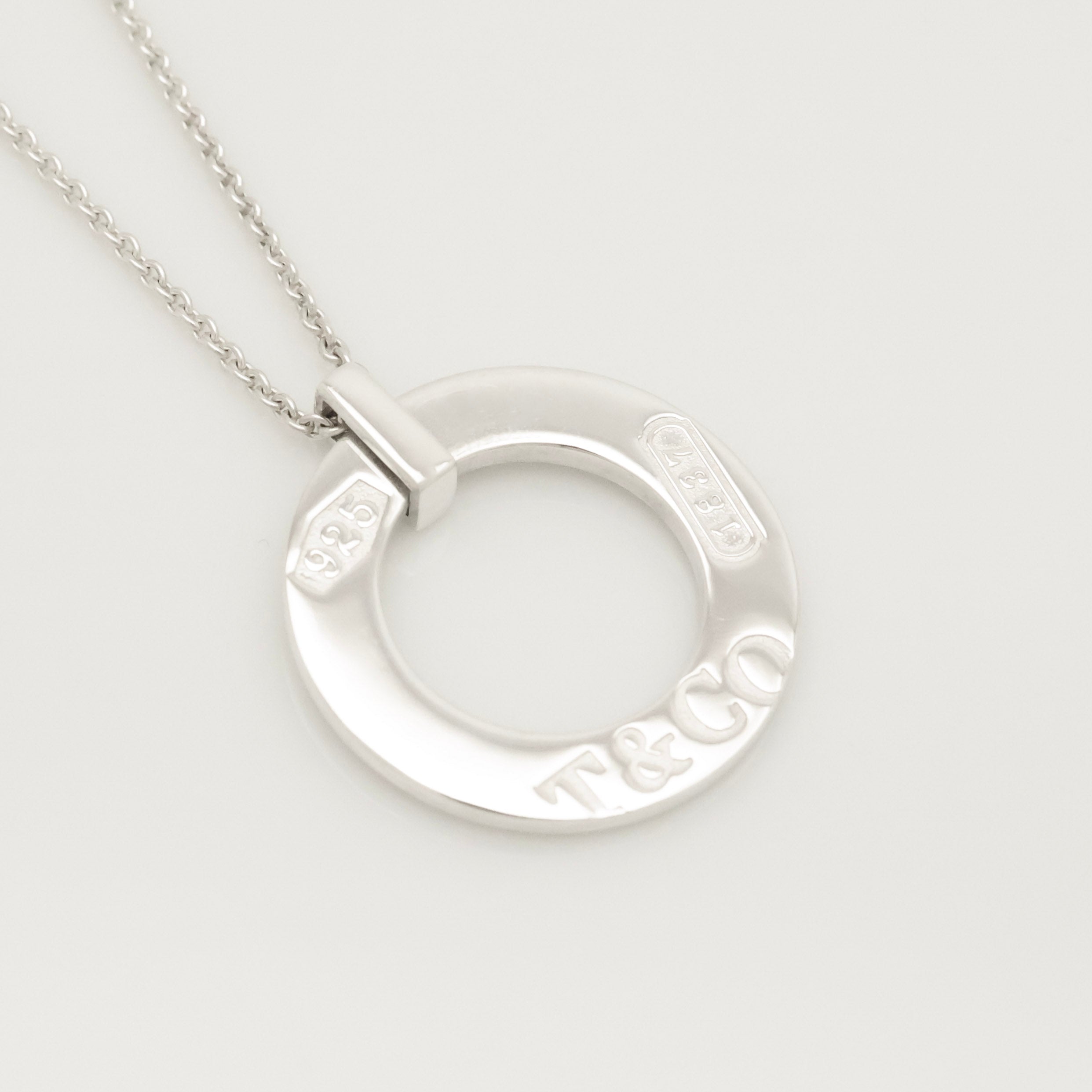 Tiffany & Co. 1837 Round Circle Necklace Sterling Silver 925