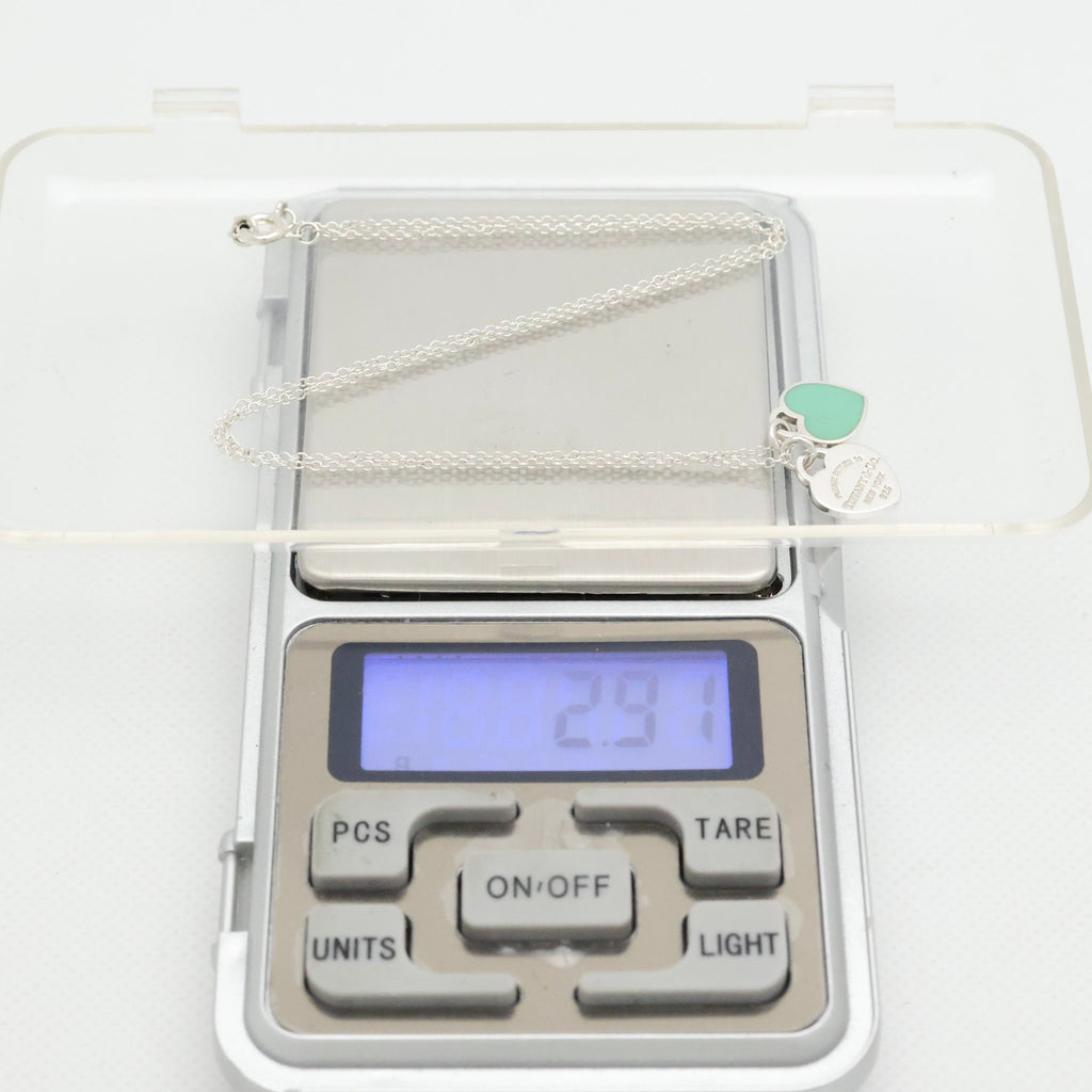 TIFFANY&Co. リターントゥ ティファニー スモール ダブル ハート タグ ブルー エナメル ネックレス AG925