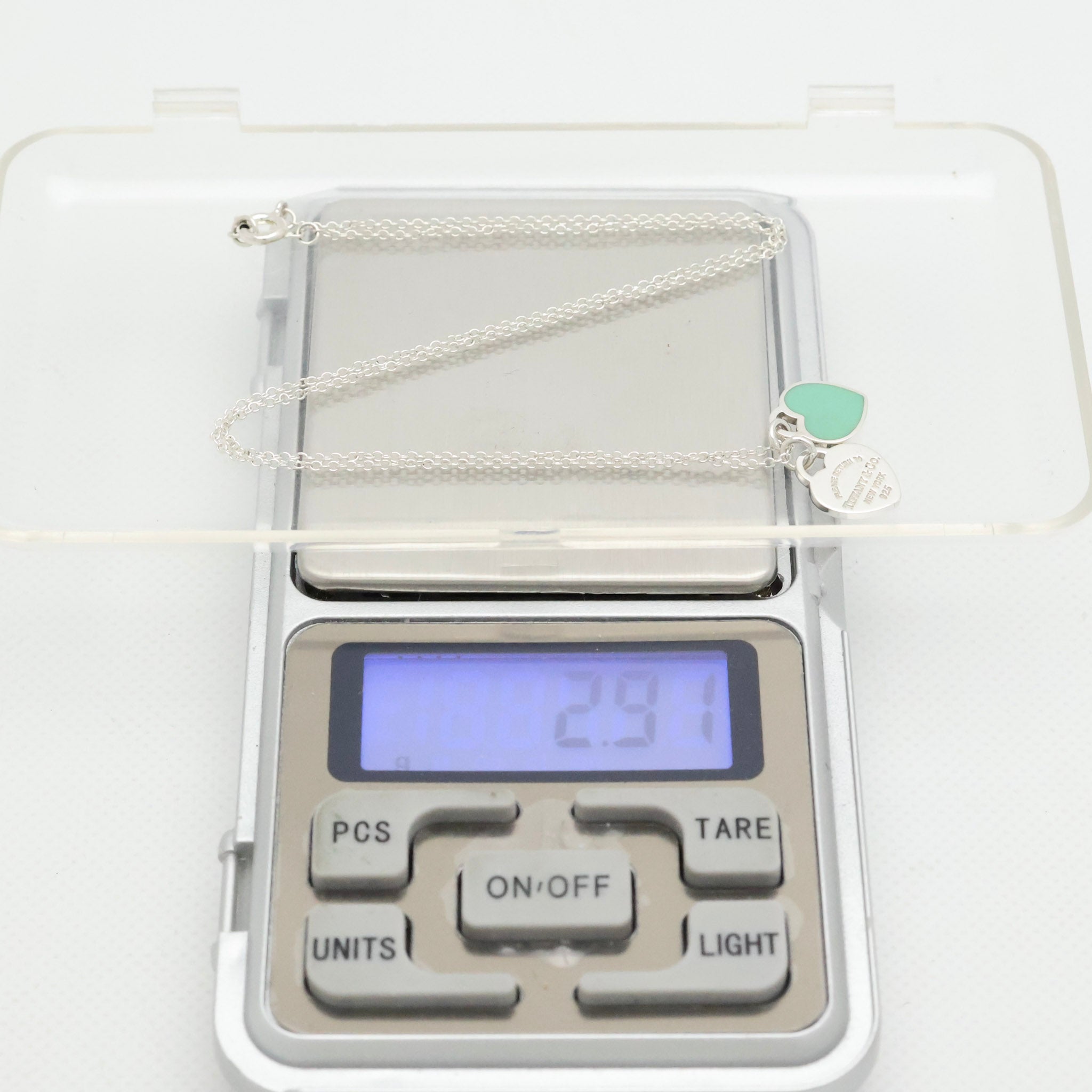 TIFFANY&Co. リターントゥ ティファニー スモール ダブル ハート タグ ブルー エナメル ネックレス AG925