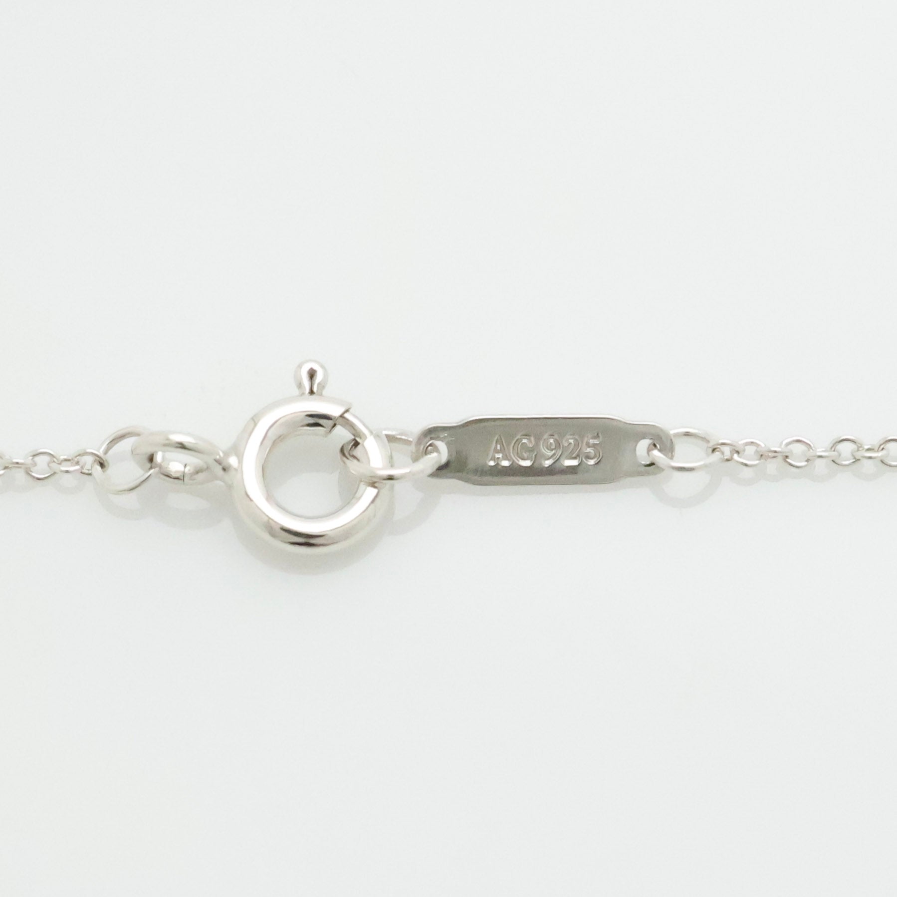 Tiffany & Co. 1837 Round Lock 1P Diamond Necklace Sterling Silver 925 