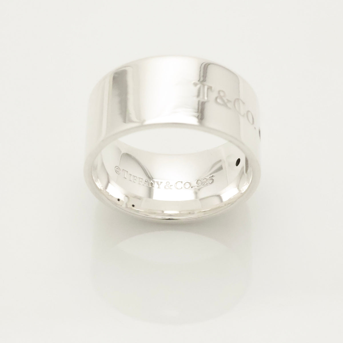 Tiffany & Co. 2P Diamond Keyhole Lock Ring Sterling Silver 925