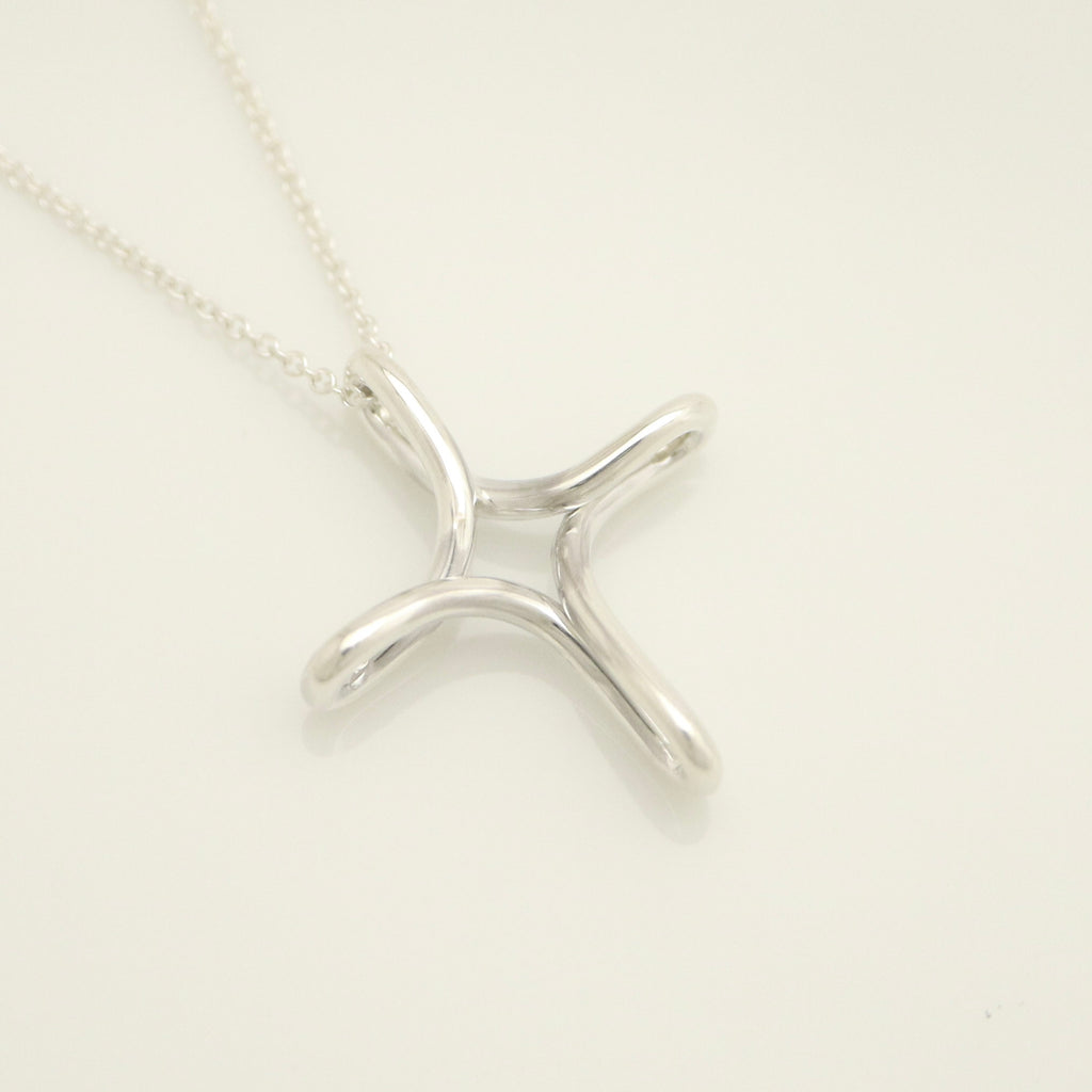  Tiffany & Co.. Infinity Cross Necklace Pendant Silver 925 