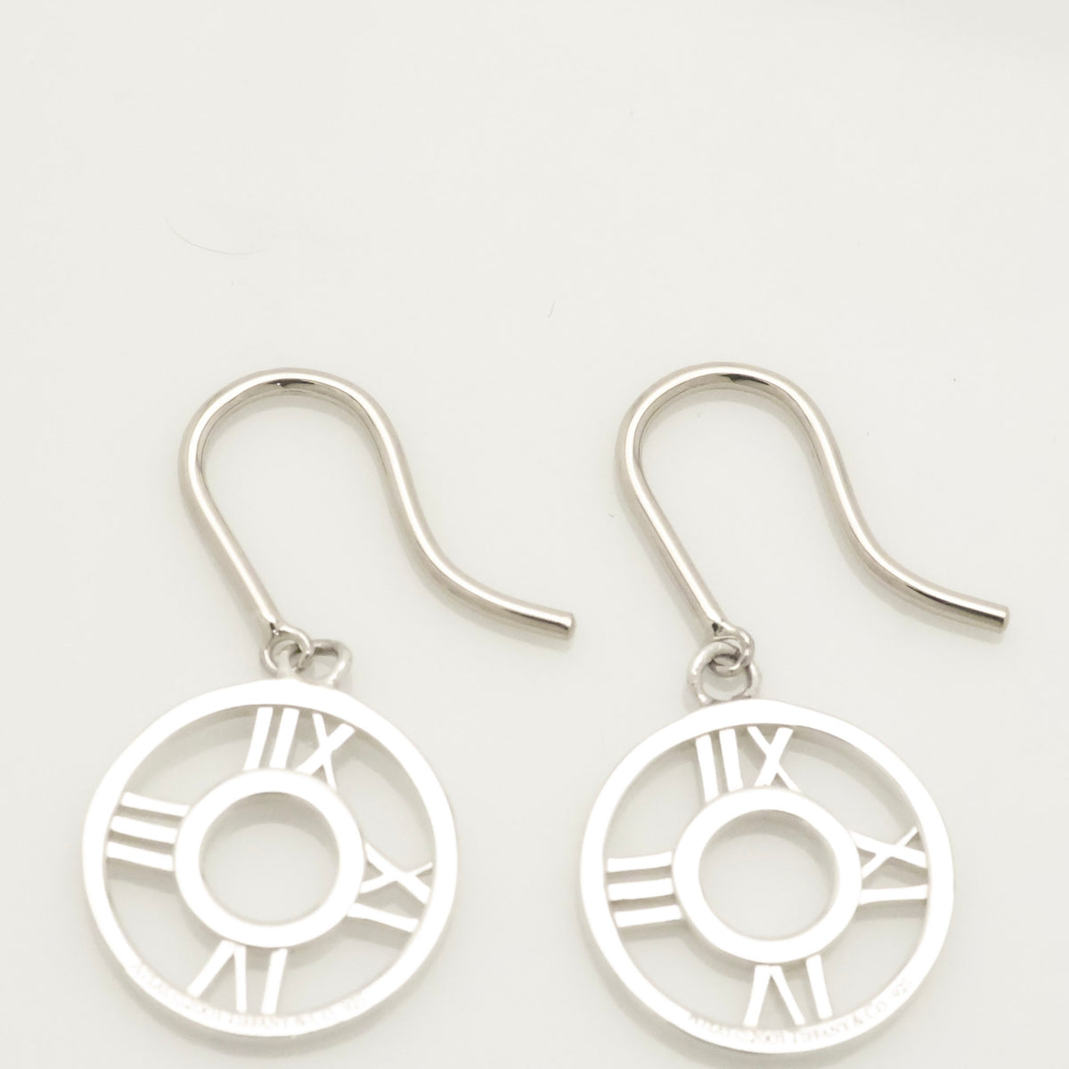 Tiffany & Co. Atlas Open Circle Dangle Hook Earrings Sterling Silver 925