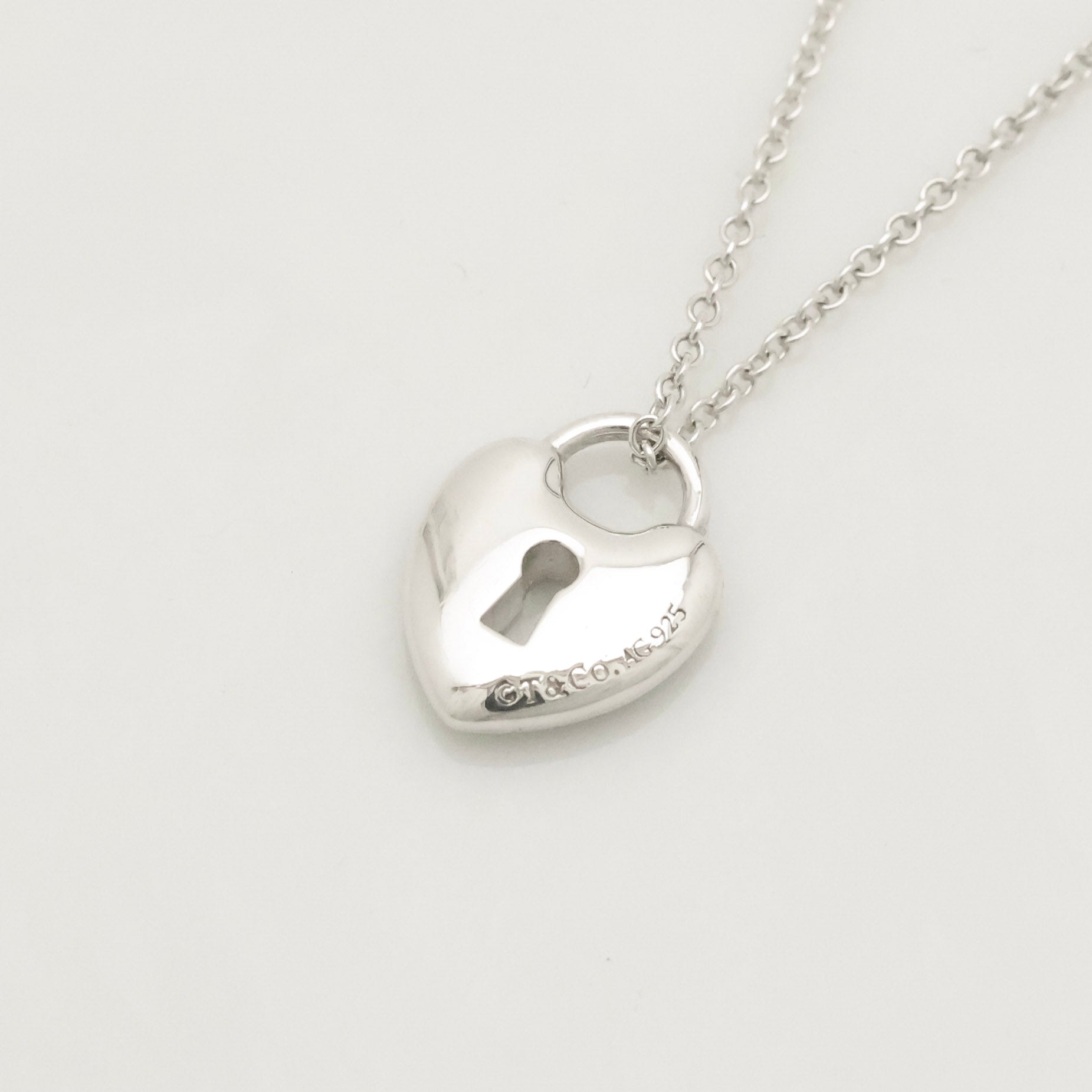 TIFFANY&Co. ハート ロック ブルーエナメル ネックレス AG925